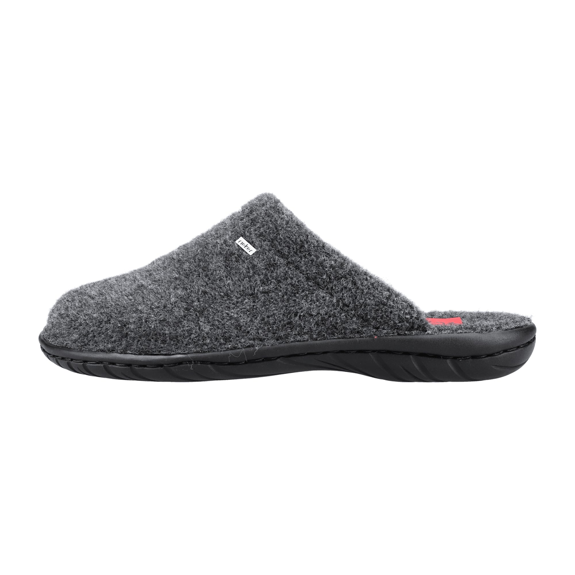 Rieker Anthracite Warm Lined Slip-On Shoes for Fall Winter Comfortable Gray Shoes - Bartel-Shop