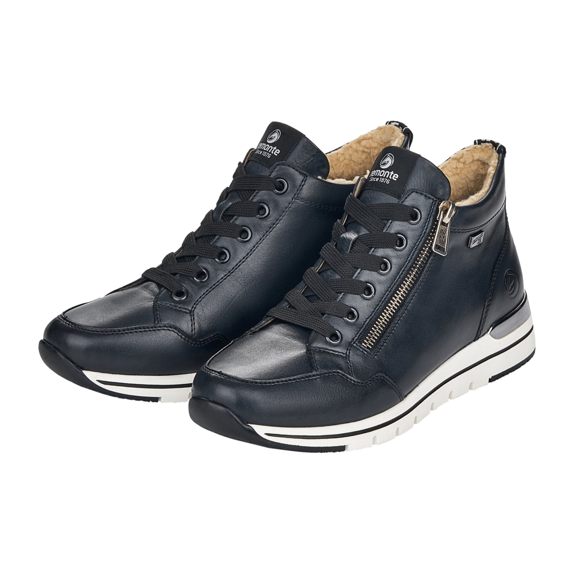 Remonte Women's Blue High-Top Sneakers with SoftFoam Sole and Warm Lining - Bartel-Shop