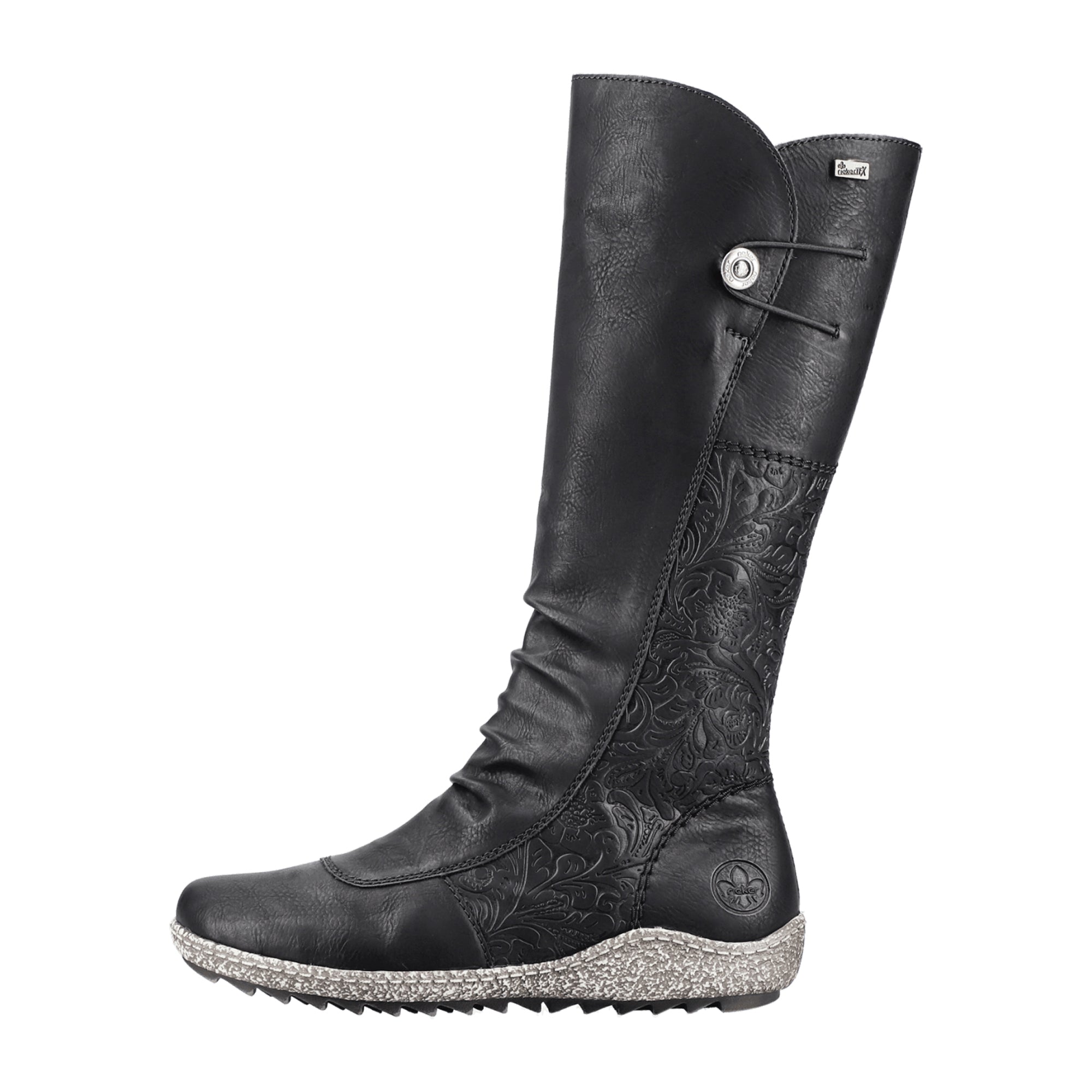 Rieker HWK Women's Black Boots Comfortable Wedge Heel Warm Lined Winter Shoes