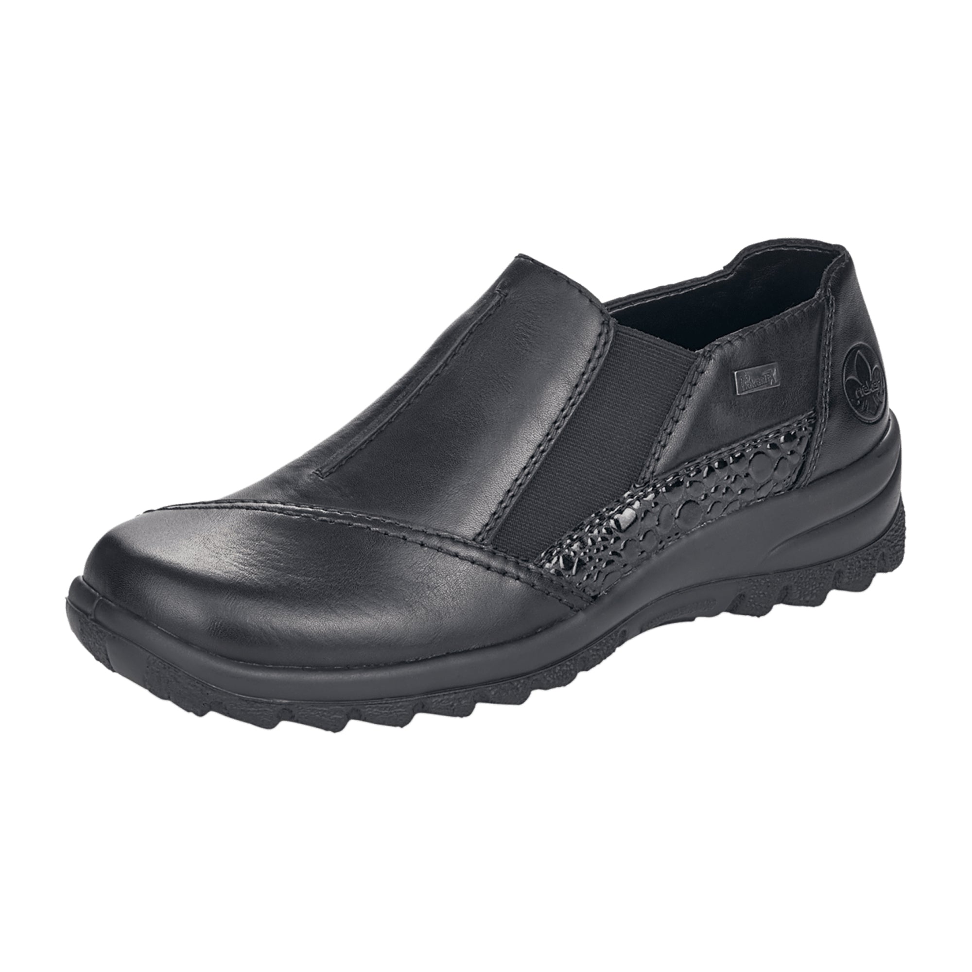 Rieker Comfortable Women's Black Slip-On Shoes Casual Ladies Footwear