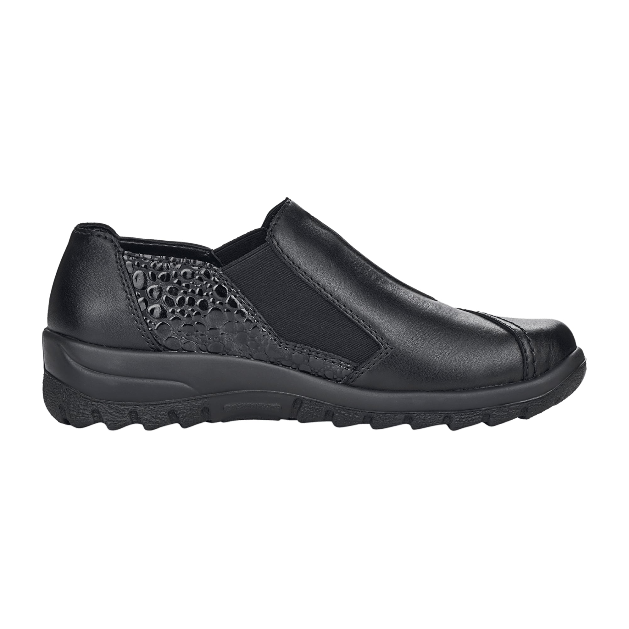 Rieker Comfortable Women's Black Slip-On Shoes Casual Ladies Footwear