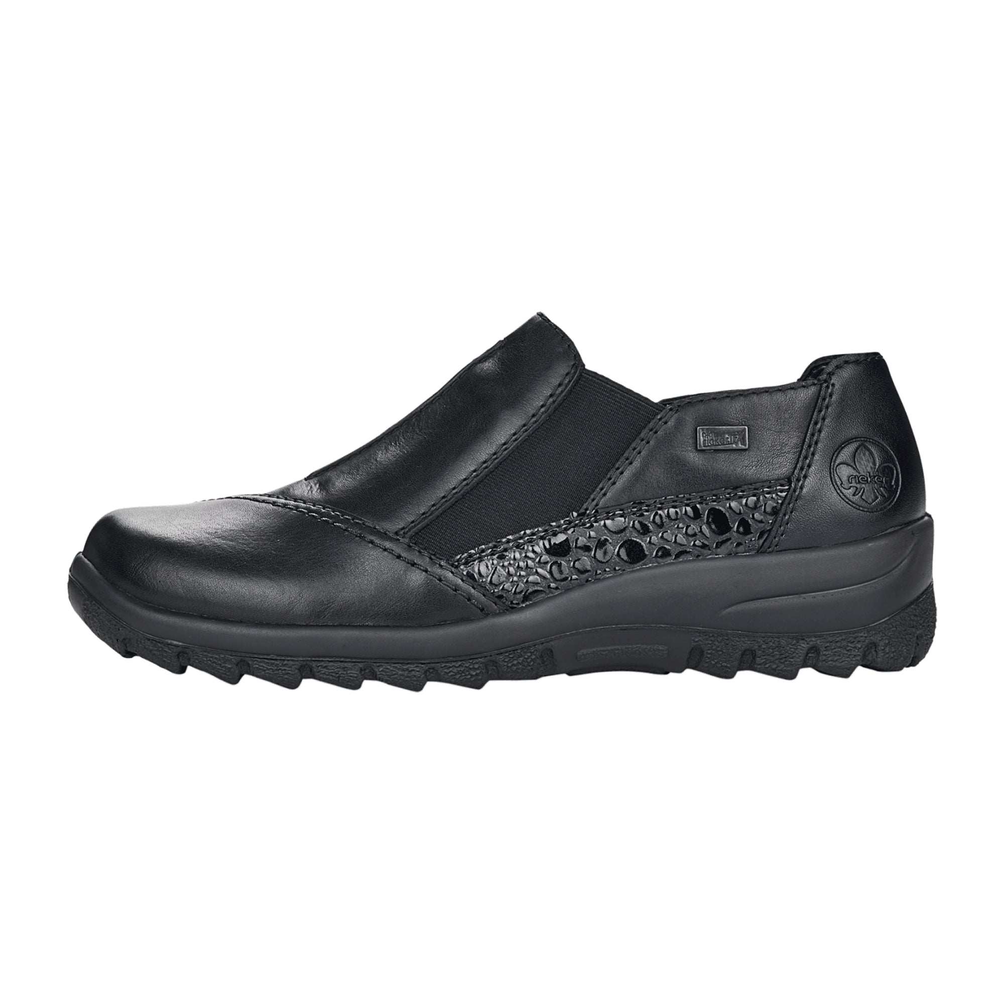 Rieker Comfortable Women's Black Slip-On Shoes Casual Ladies Footwear