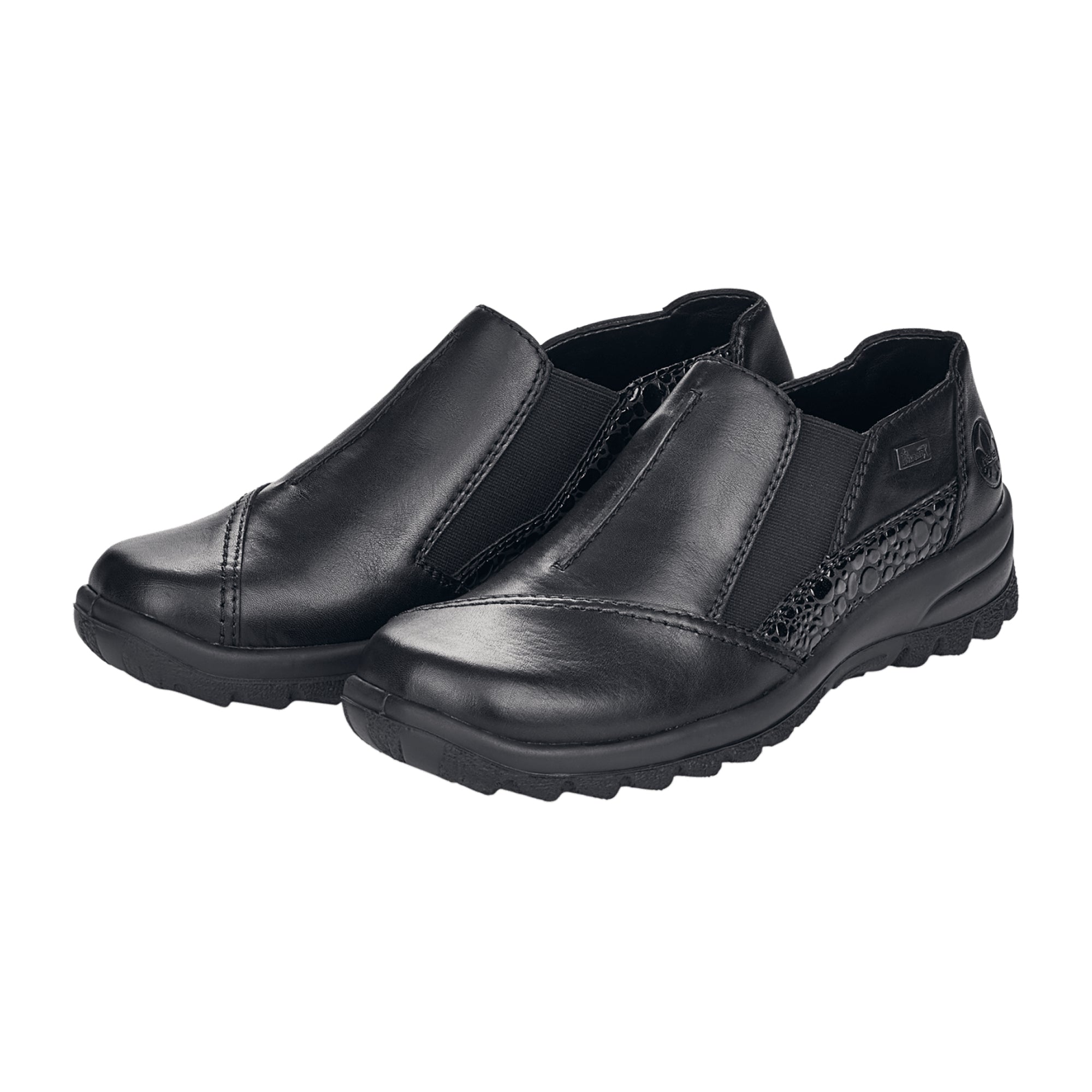 Rieker Comfortable Women's Black Slip-On Shoes Casual Ladies Footwear