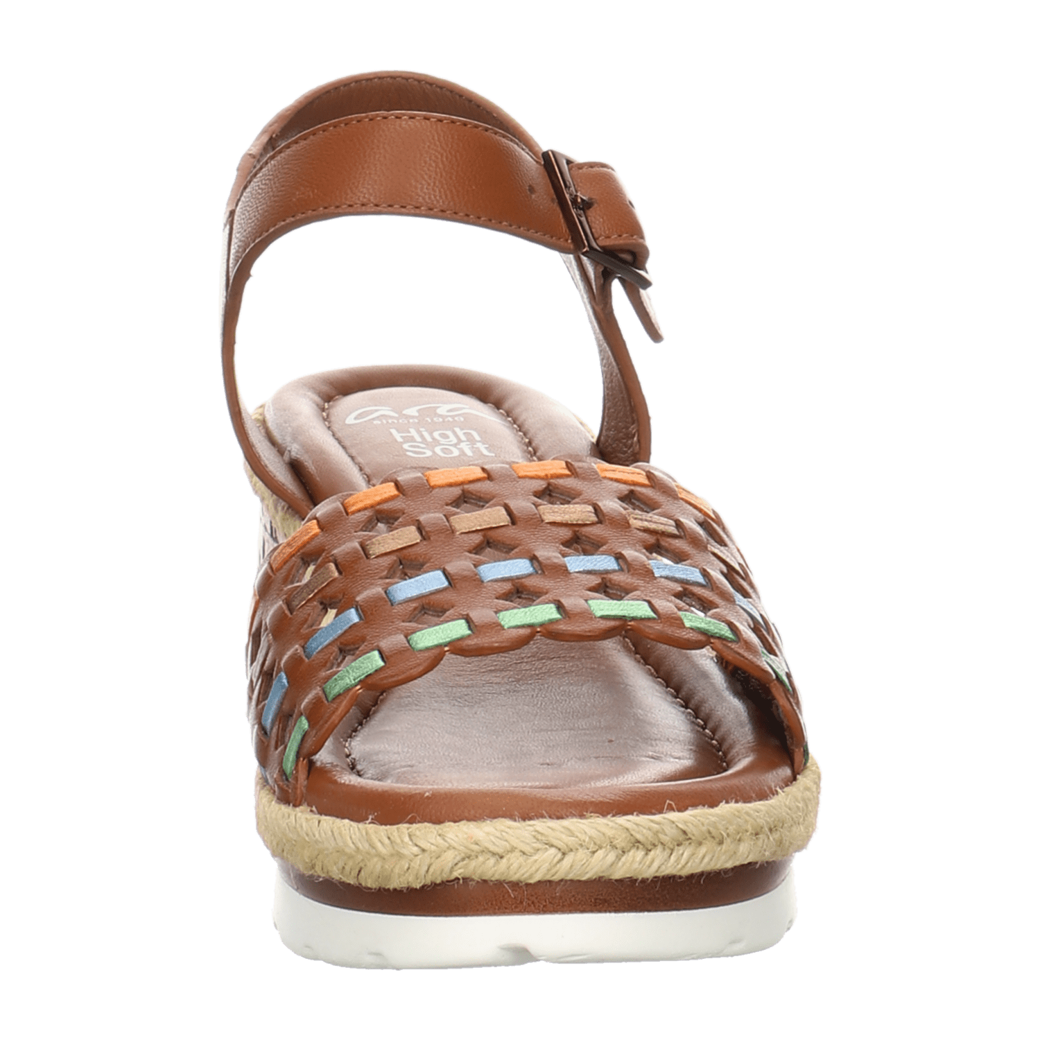 ARA CADIZ Women's Leather Ankle Strap Slippers in Brown - Bartel-Shop