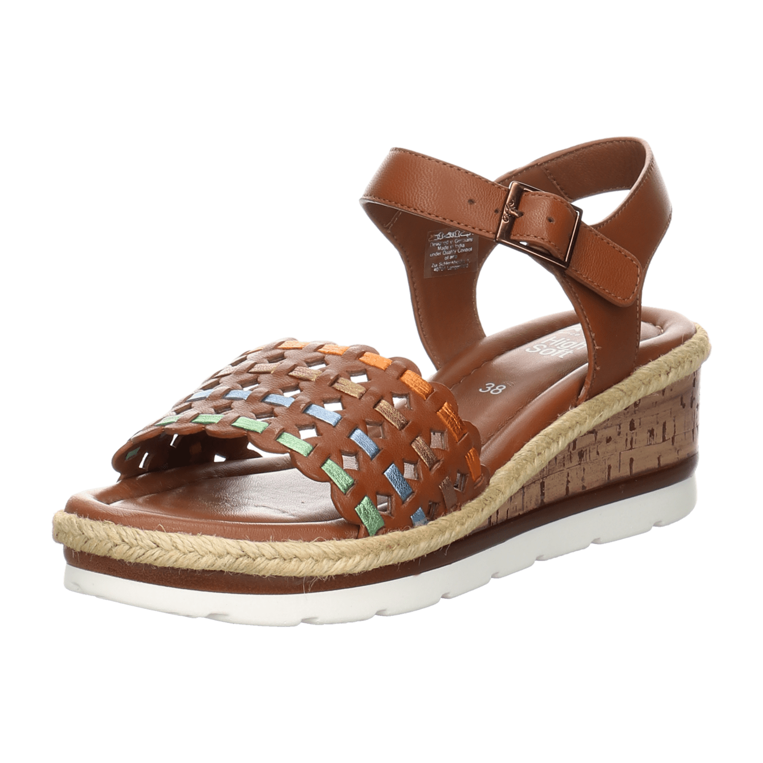 ARA CADIZ Women's Leather Ankle Strap Slippers in Brown - Bartel-Shop