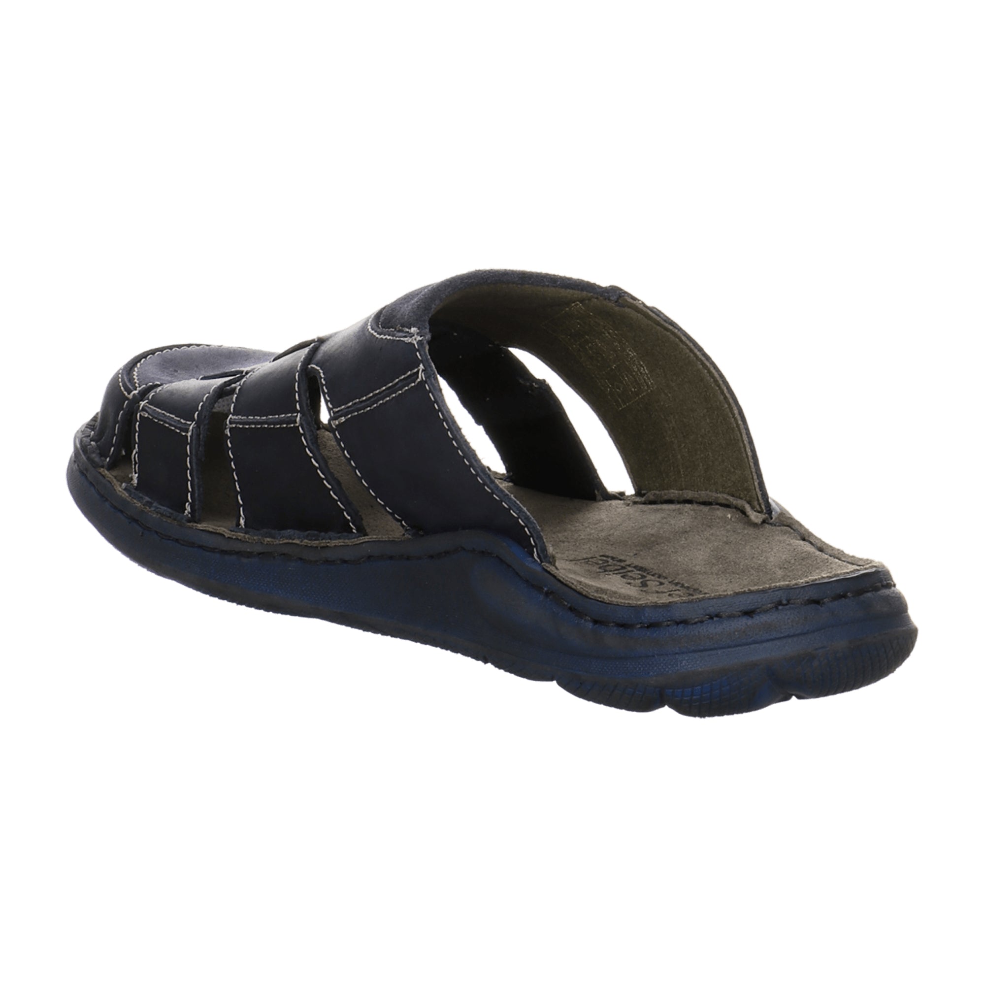 Sandales Josef Seibel Maverick 05 - Cuir Vachette, Semelle Synthétique, Largeur G, Bleu, Confort Loisir