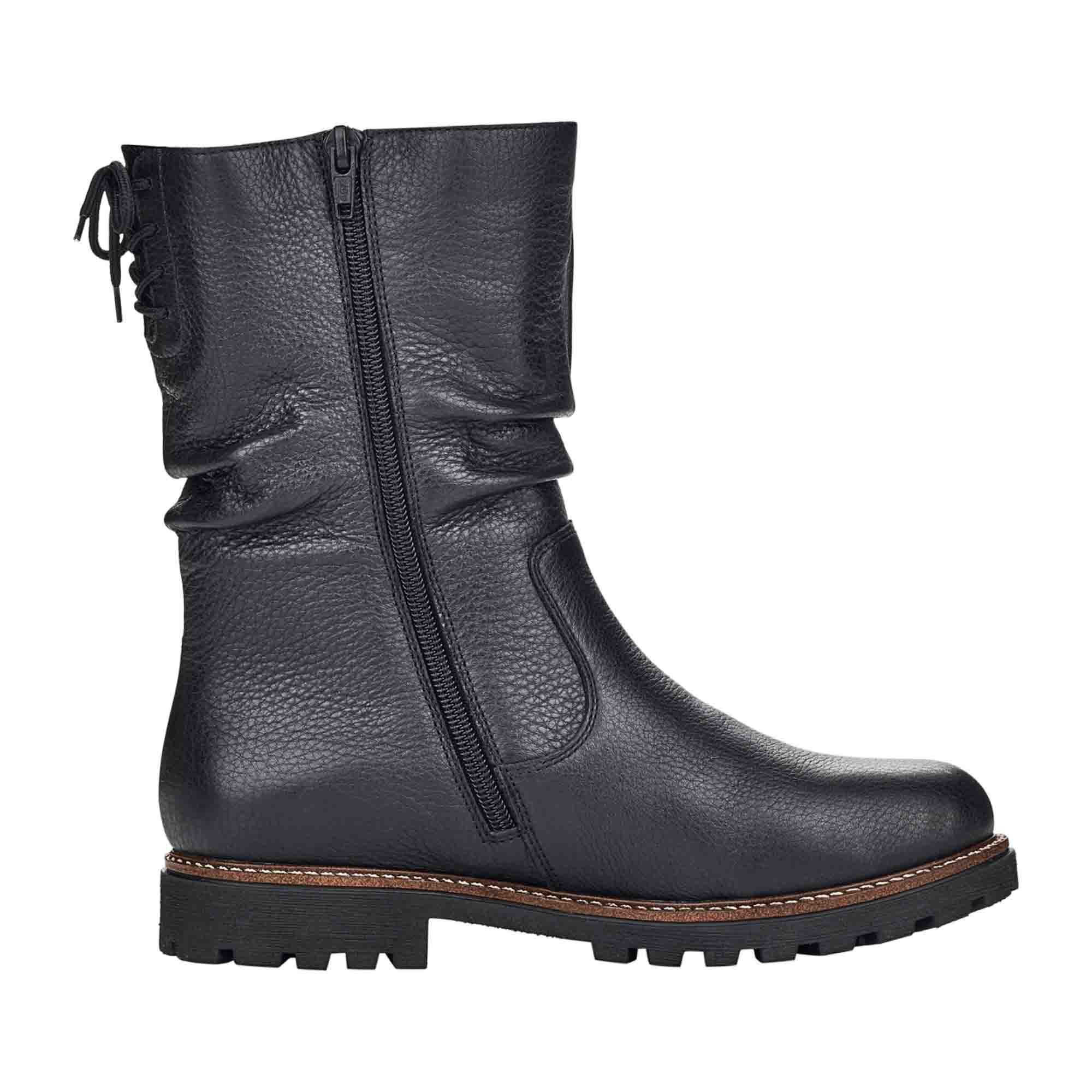 Remonte Women's Black Leather Ankle Boots Warm Lined Waterproof Winter Shoes