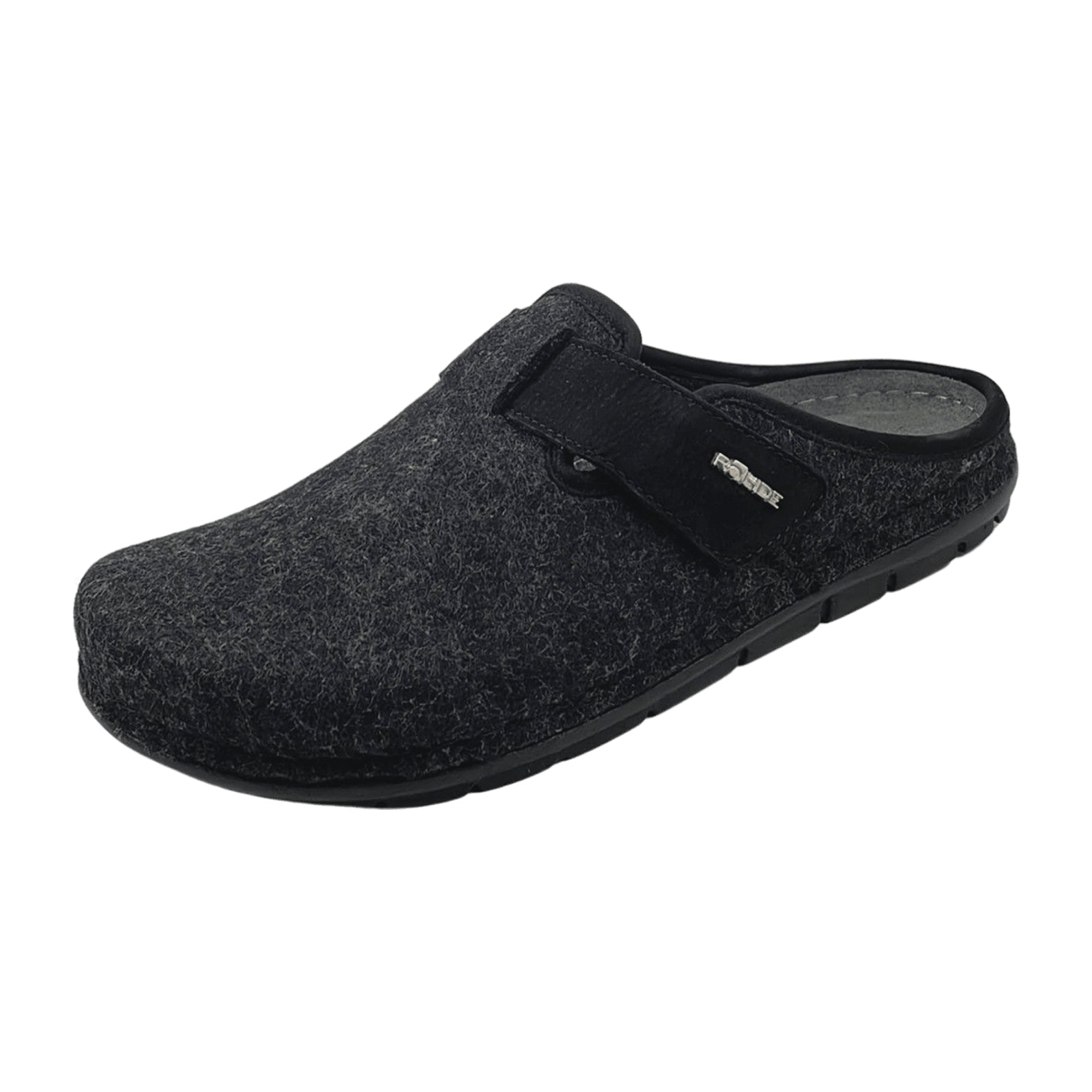 Rohde 6741 Men's Black Slip-On Felt Shoes for Fall Winter
