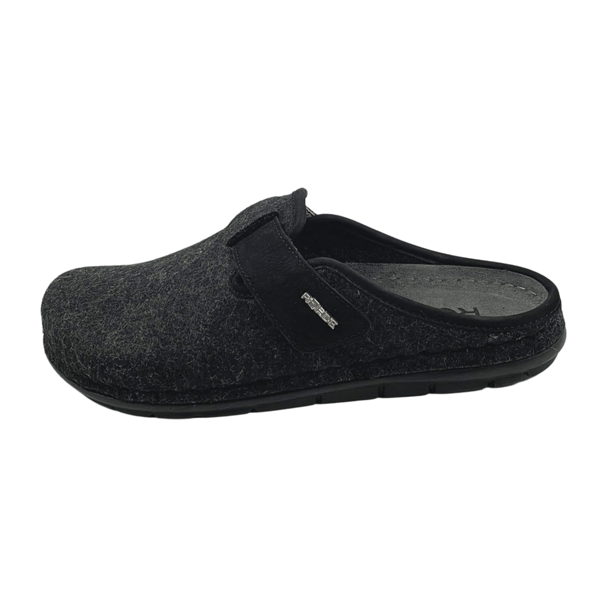 Rohde 6741 Men's Black Slip-On Felt Shoes for Fall Winter