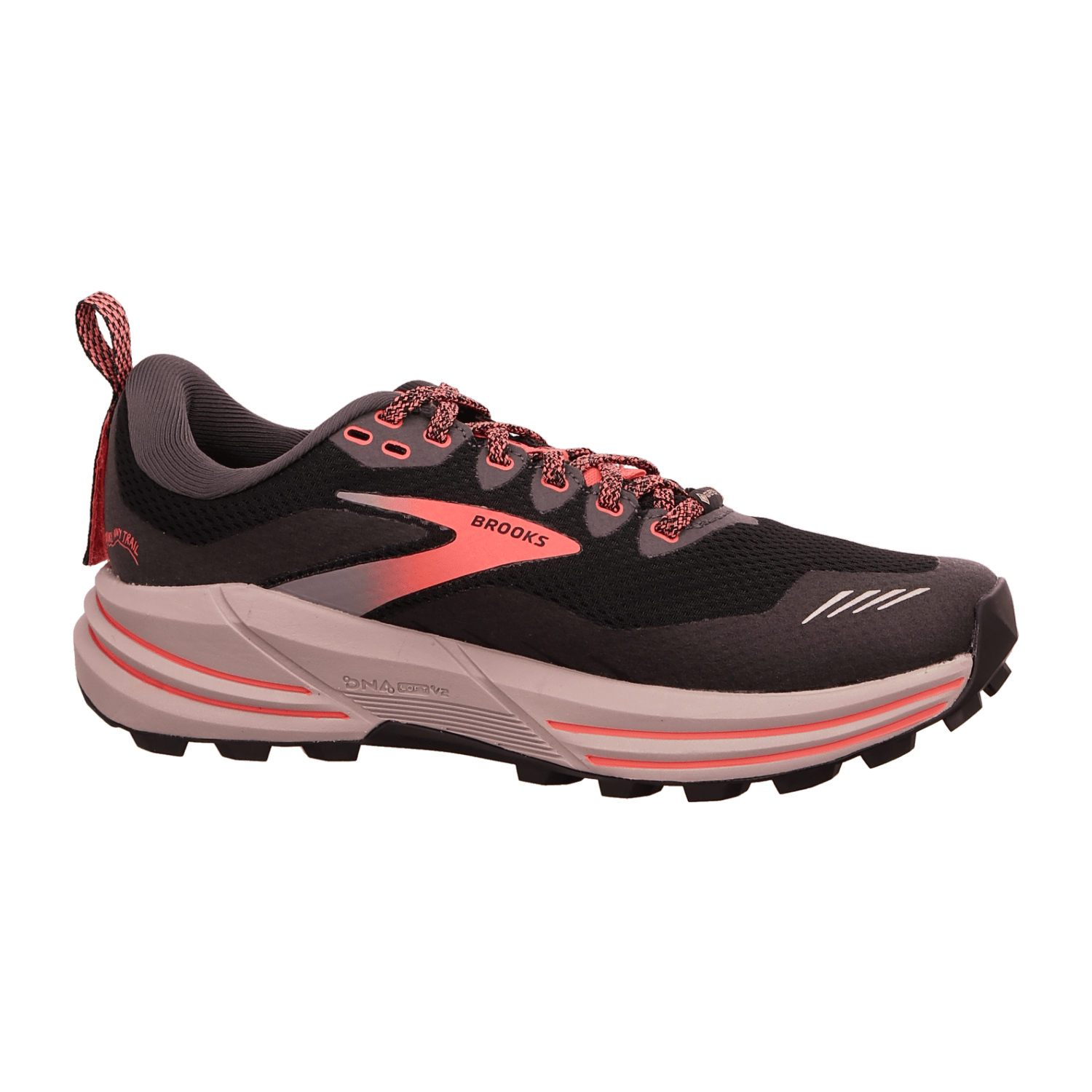 Brooks Cascadia 16 GTX Women Trail Running Shoes Black Leather Textile