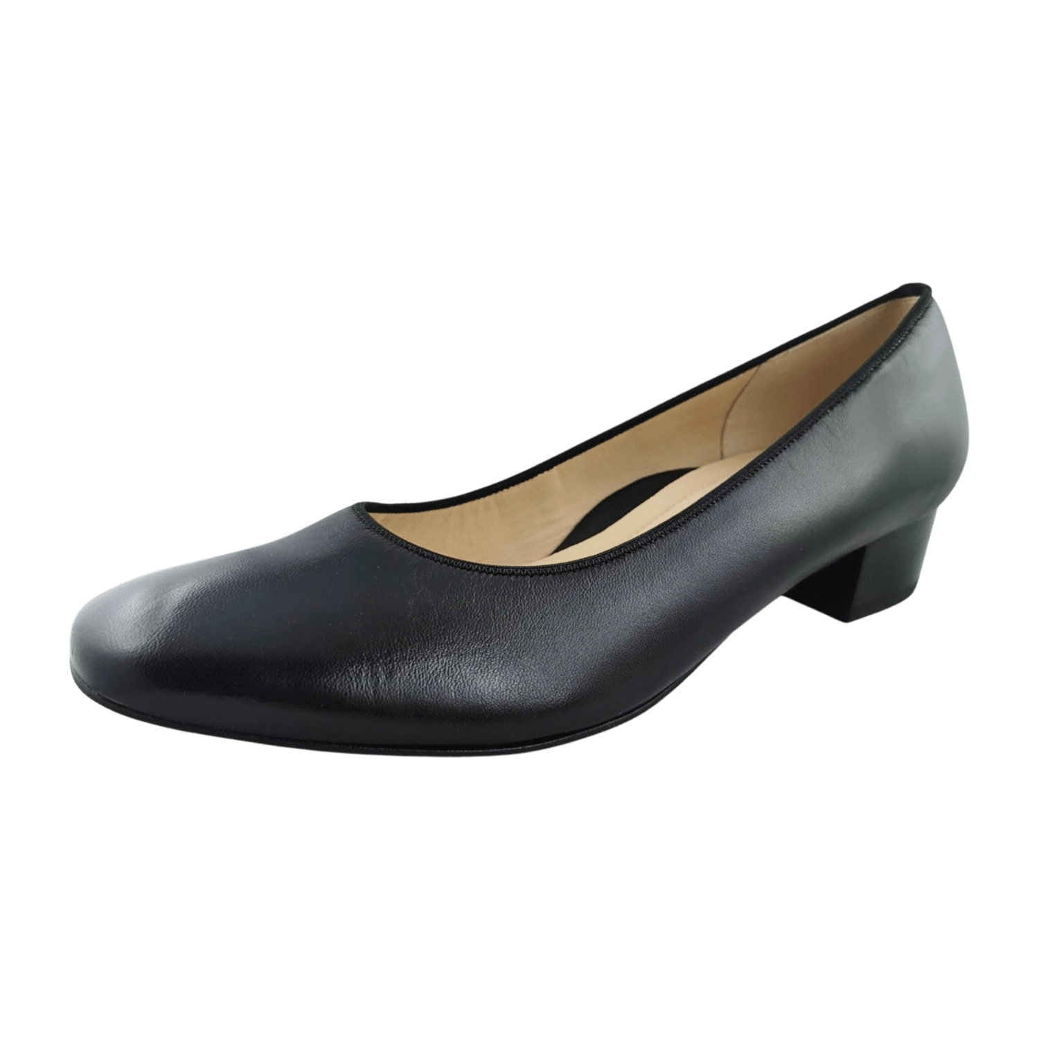 ARA MILANO Women's Smooth Leather Pumps in Black, Slip-On
