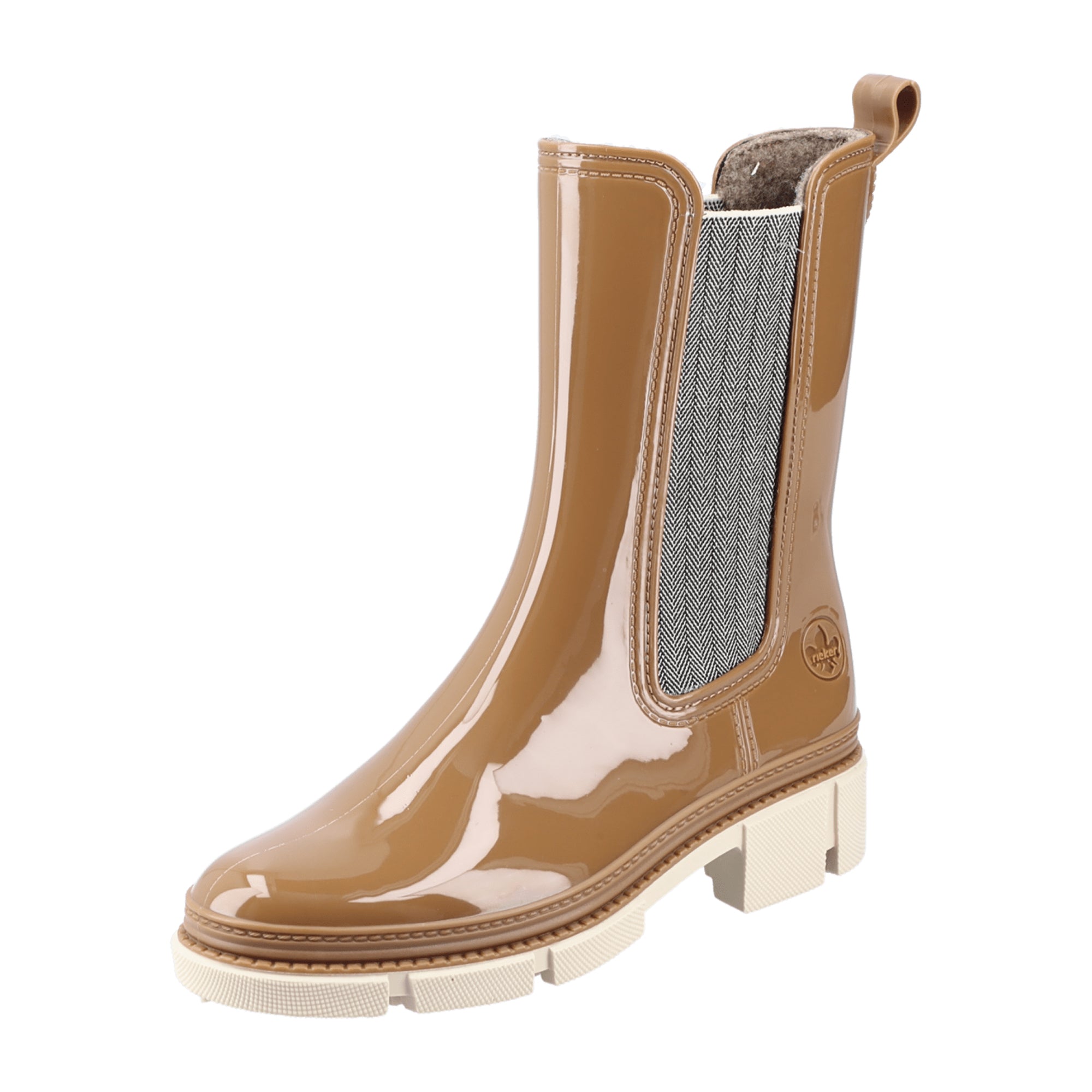 Rieker P8550-23 Women's Brown Synthetic Block Heel Ankle Boots Warm Lined