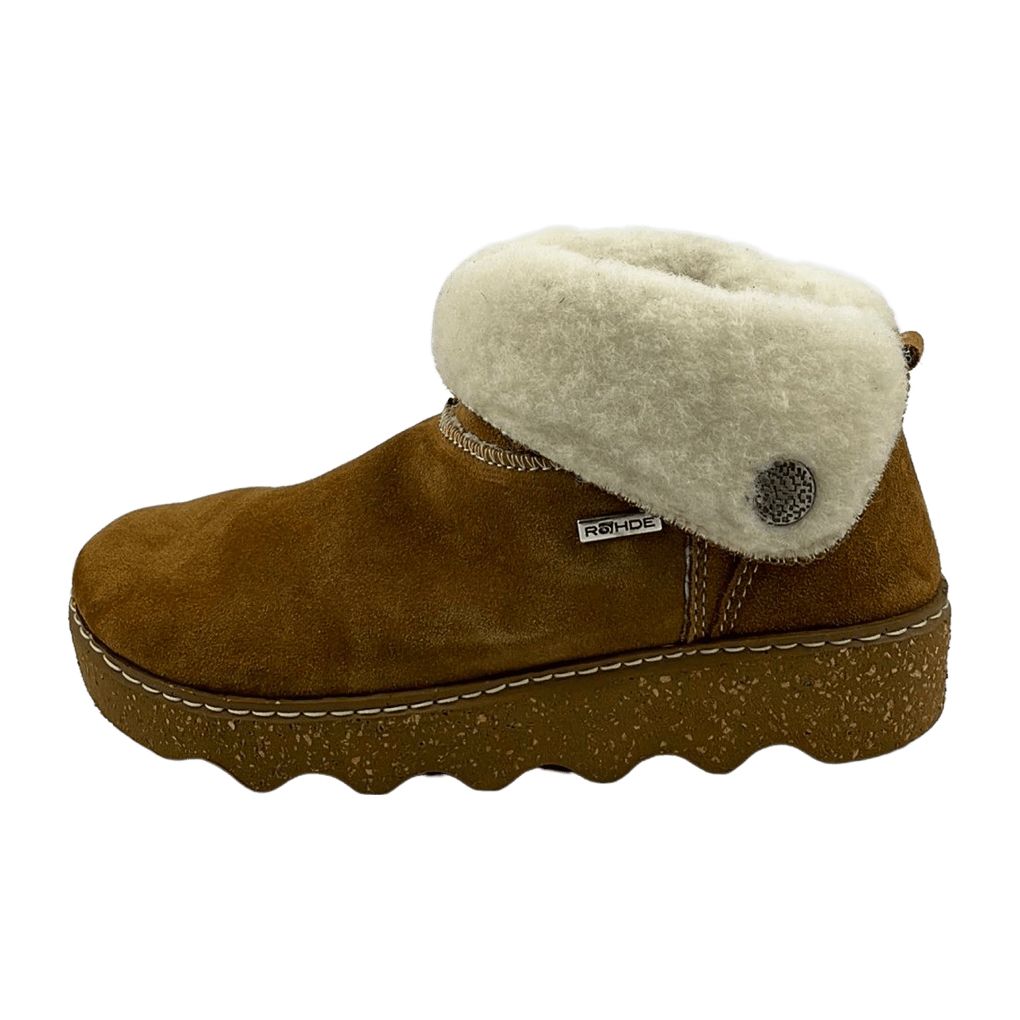 Rohde 6128 Brown Women's Slip-On Shoes Leather Upper Textile Lining Winter