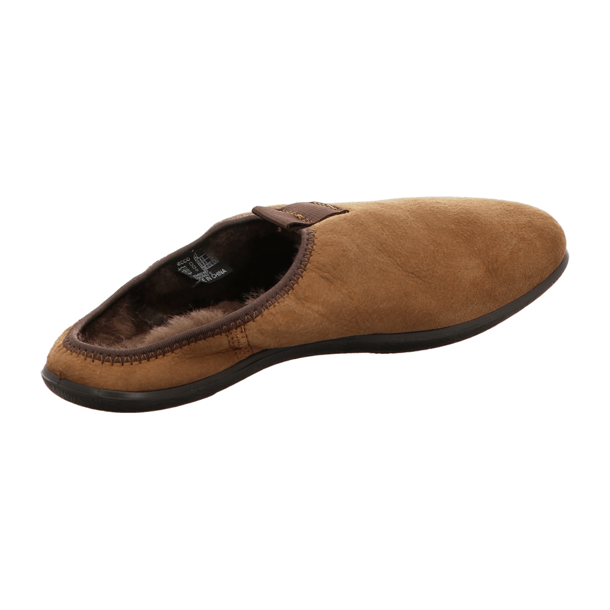 Ecco Easy Men's Slippers - Warm Grey Lined Footwear in Brown