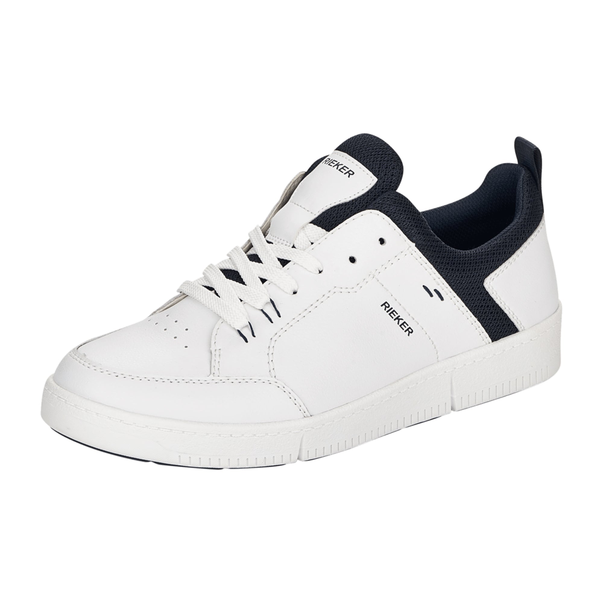 Rieker Men's White Leather Lace-Up Casual Shoes