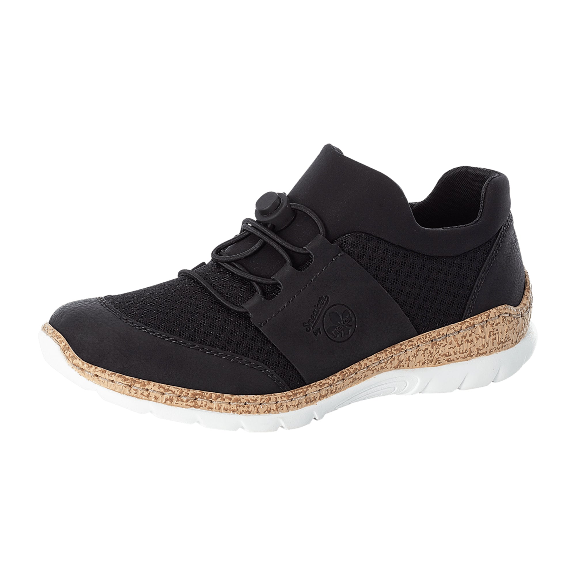 Rieker Women's Black Casual Slip-On Shoes with Zipper Comfortable Breathable