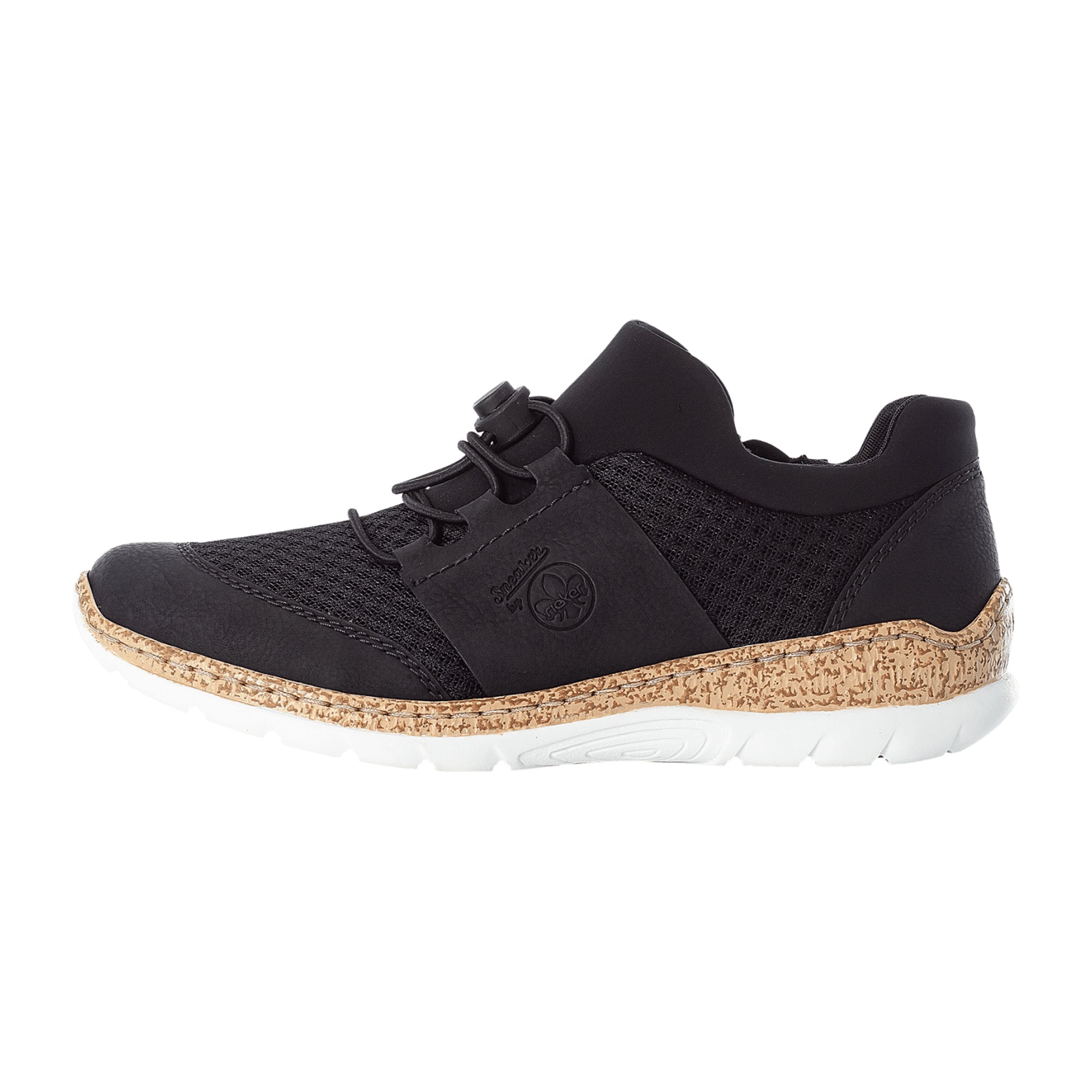 Rieker Women's Black Casual Slip-On Shoes with Zipper Comfortable Breathable