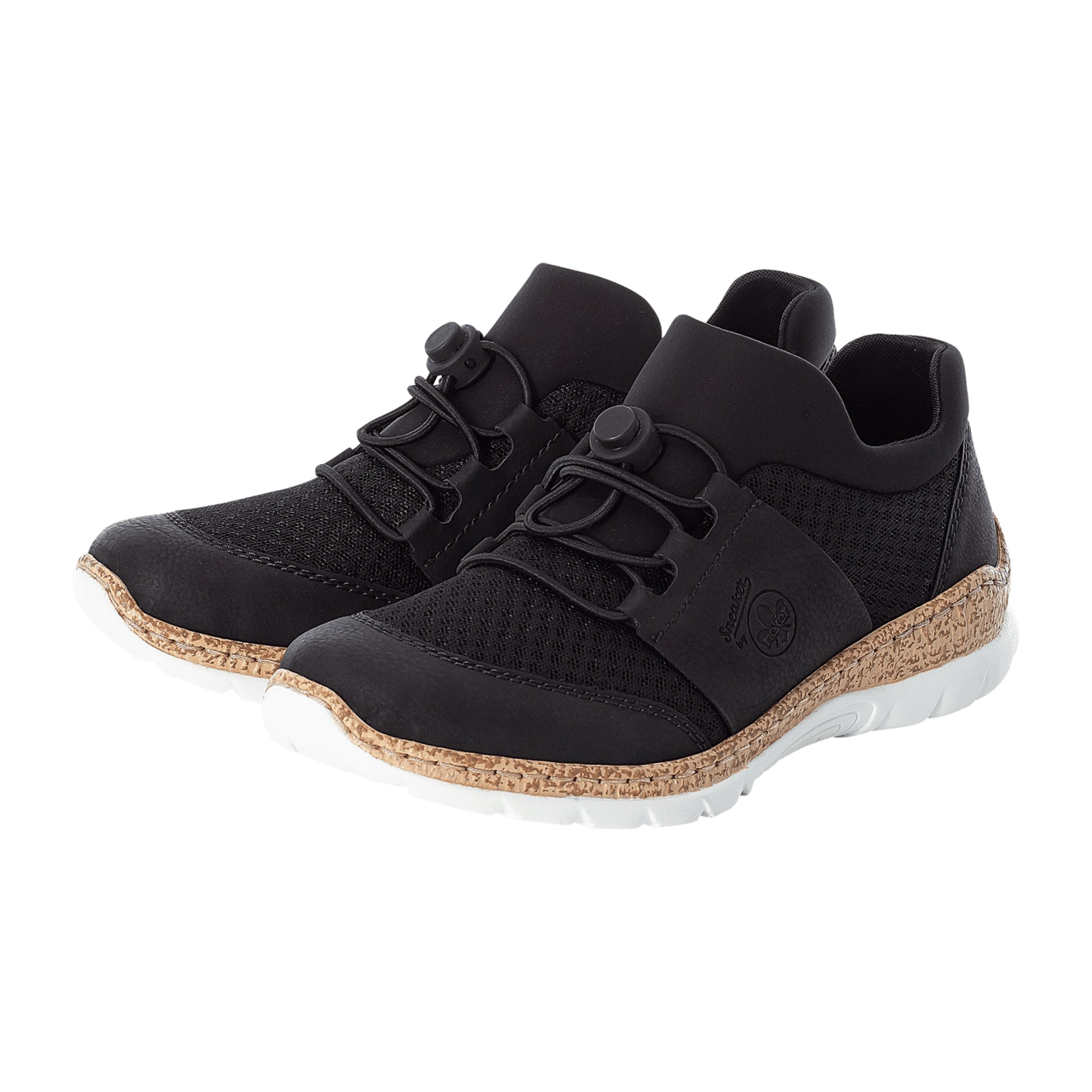 Rieker Women's Black Casual Slip-On Shoes with Zipper Comfortable Breathable