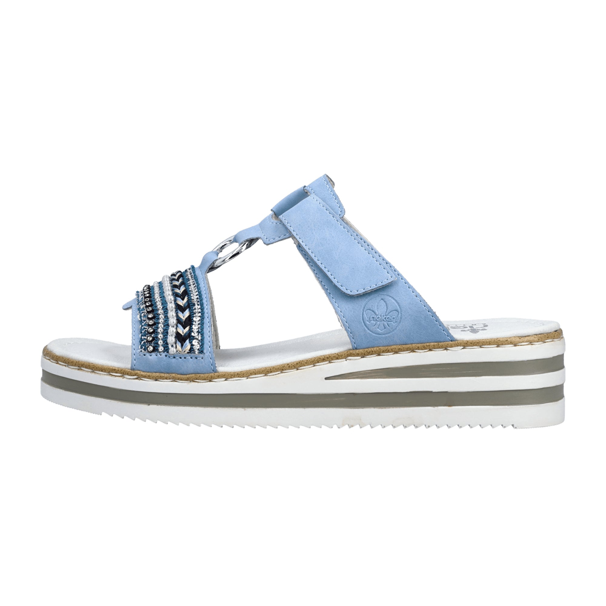Rieker Women's Blue Sandals with Comfort Strap and Cushioned Sole
