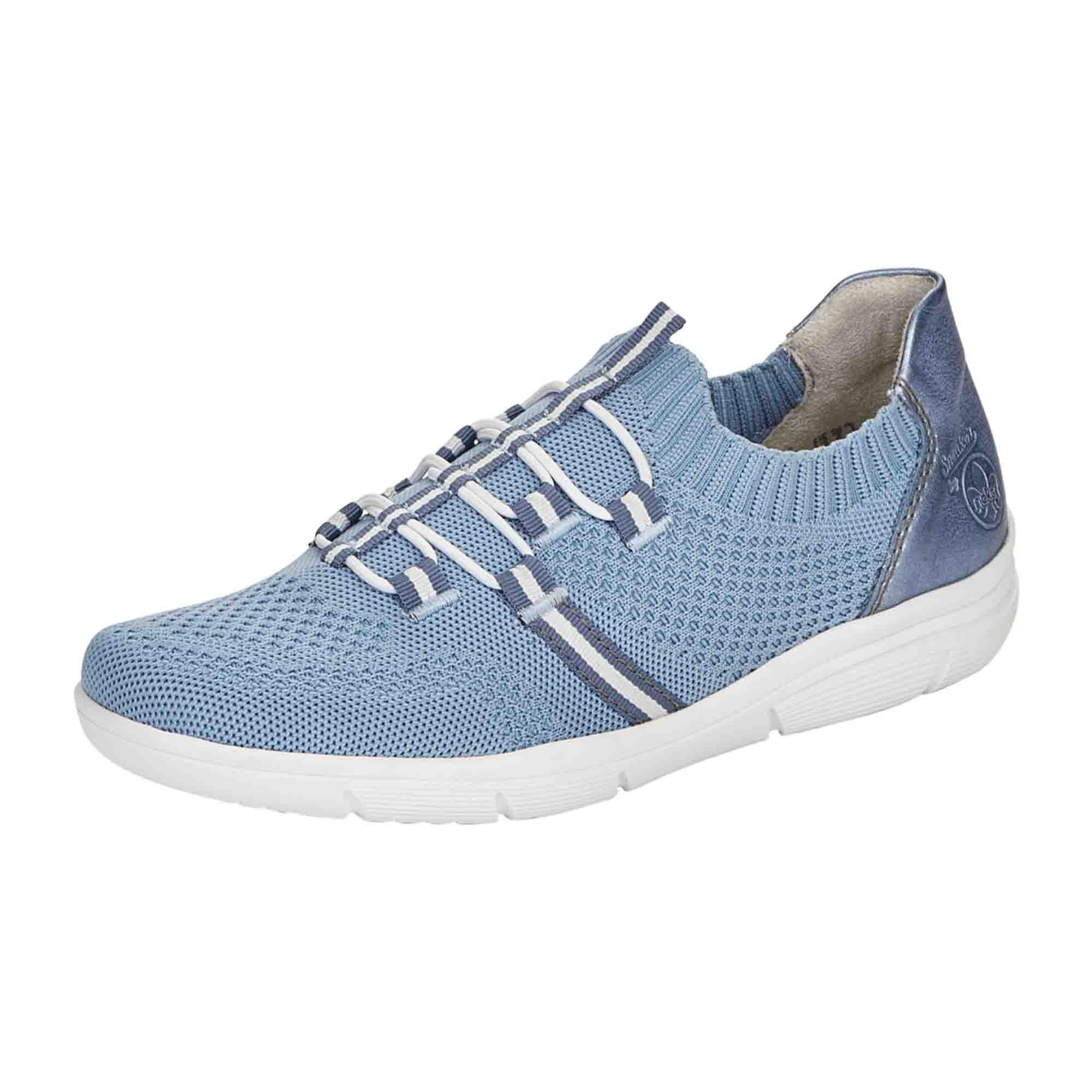 Rieker Women's Casual Blue Slip-On Shoes Lightweight Shock-Absorbing Sole