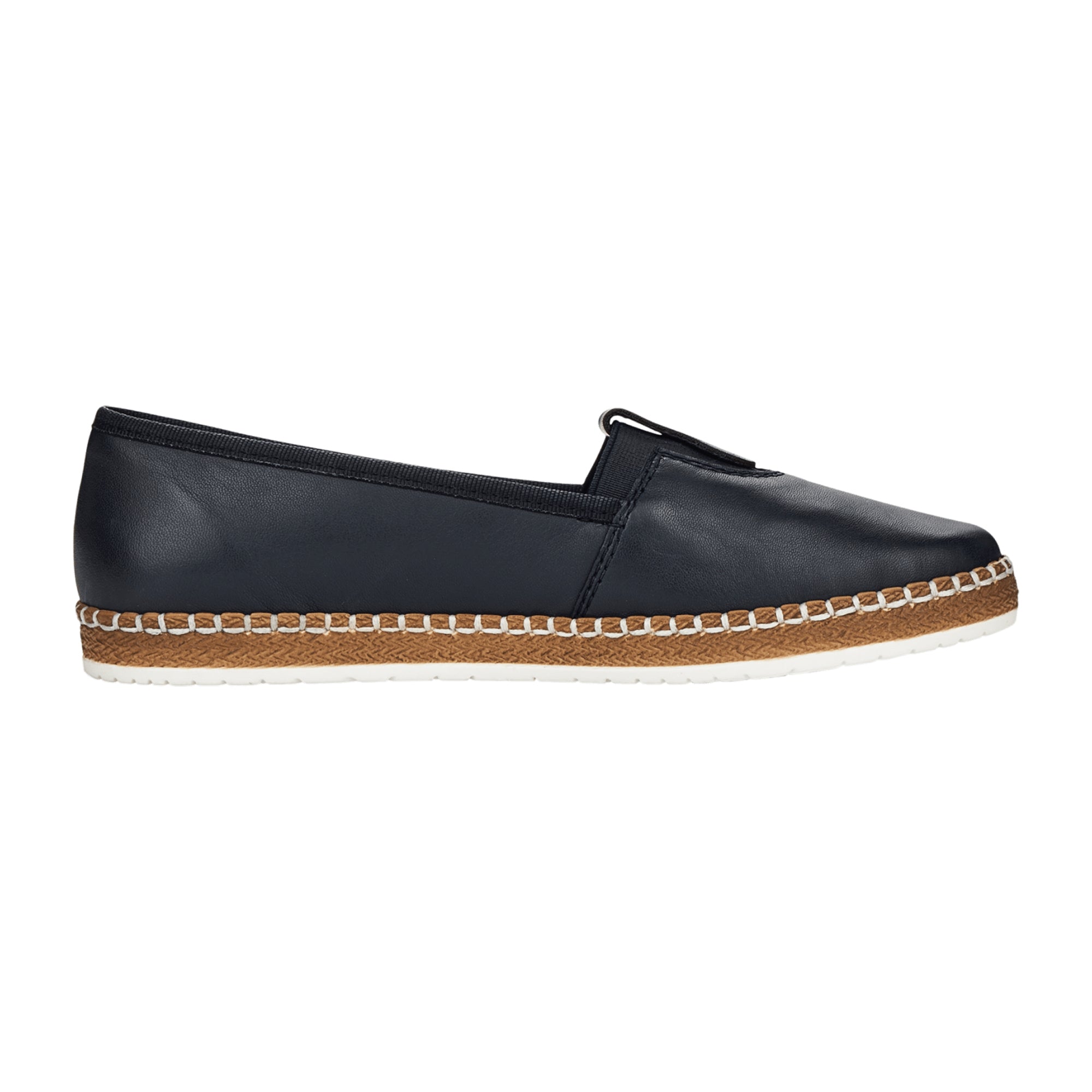 Rieker FSK Women's Blue Leather Slip-On Shoes with Comfort Sole