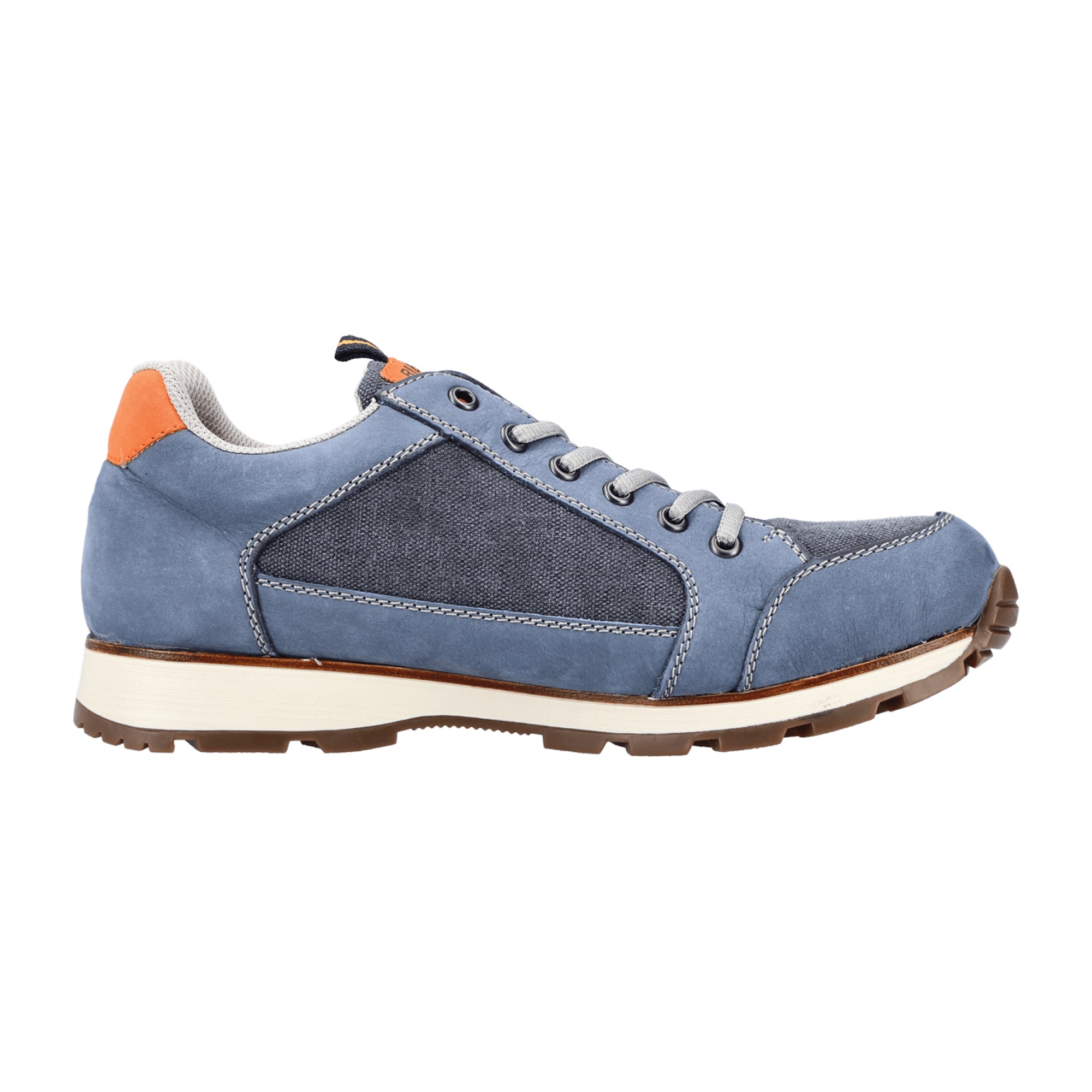 Rieker Men's Blue Leather Lace-Up Shoes Comfortable Casual Sneakers