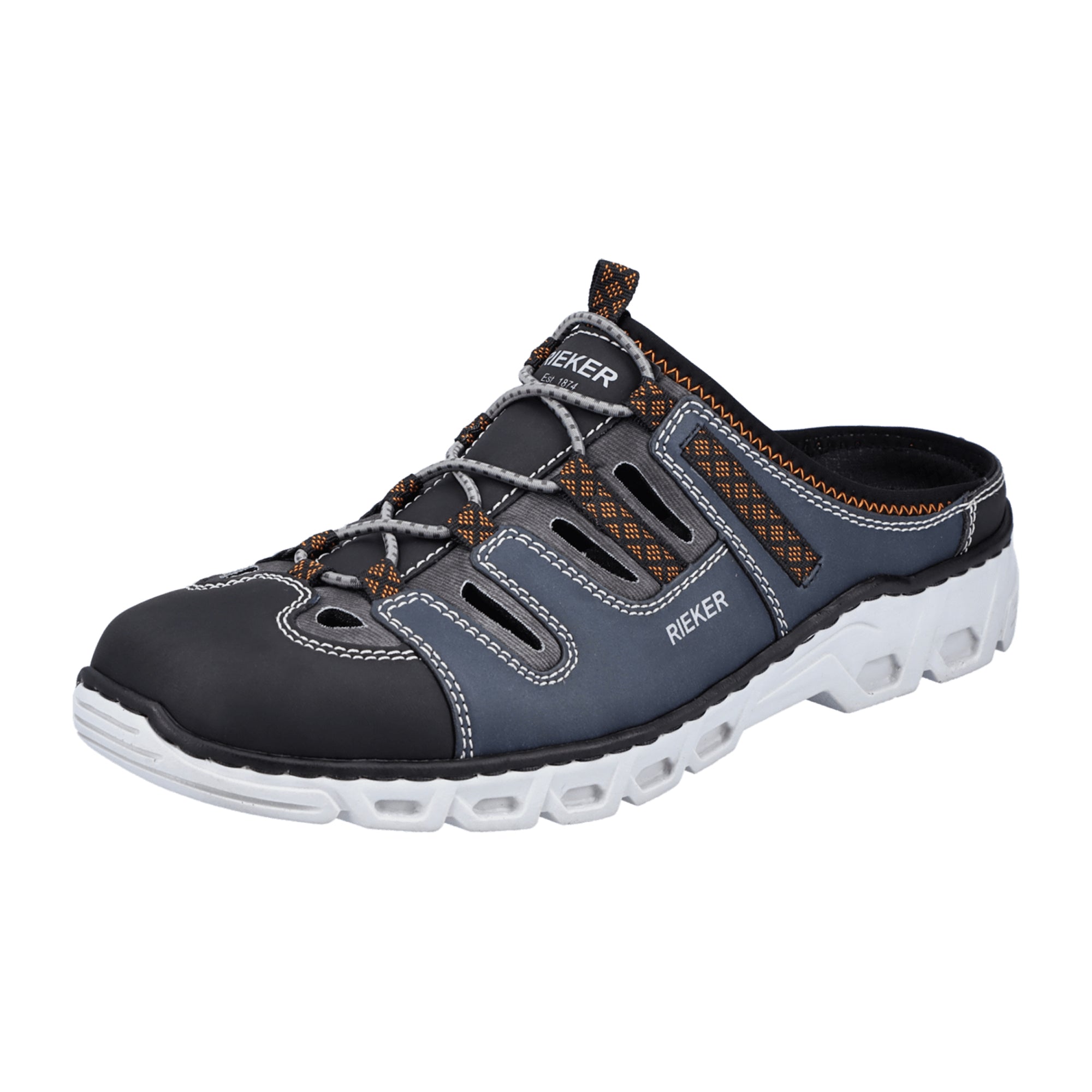Rieker Men's Blue Clog Shoes Comfortable Slip-On Lightweight Shock Absorbing Sole