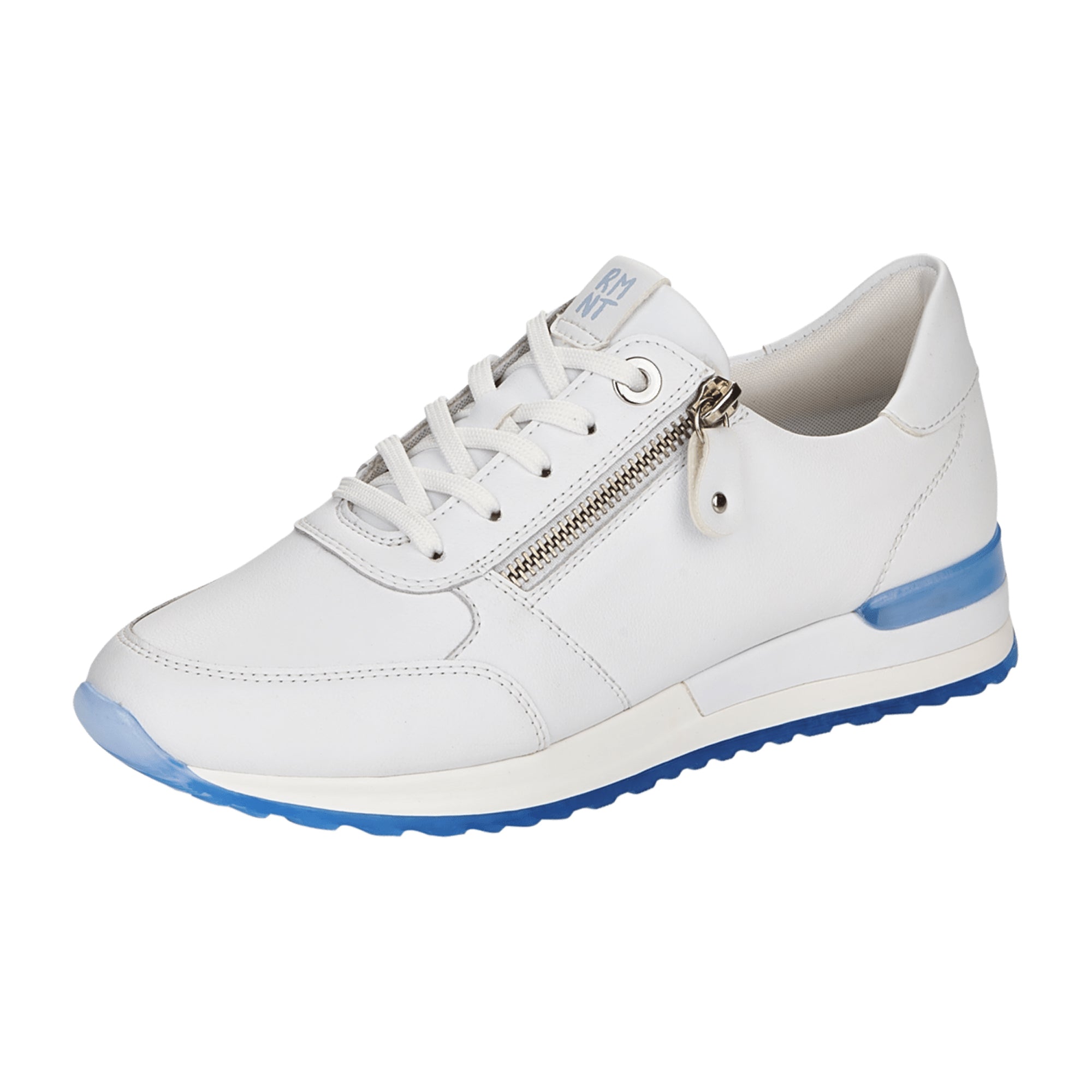 Remonte Women's White Low Sneaker Leather Synthetic Lace-Up Ankle High