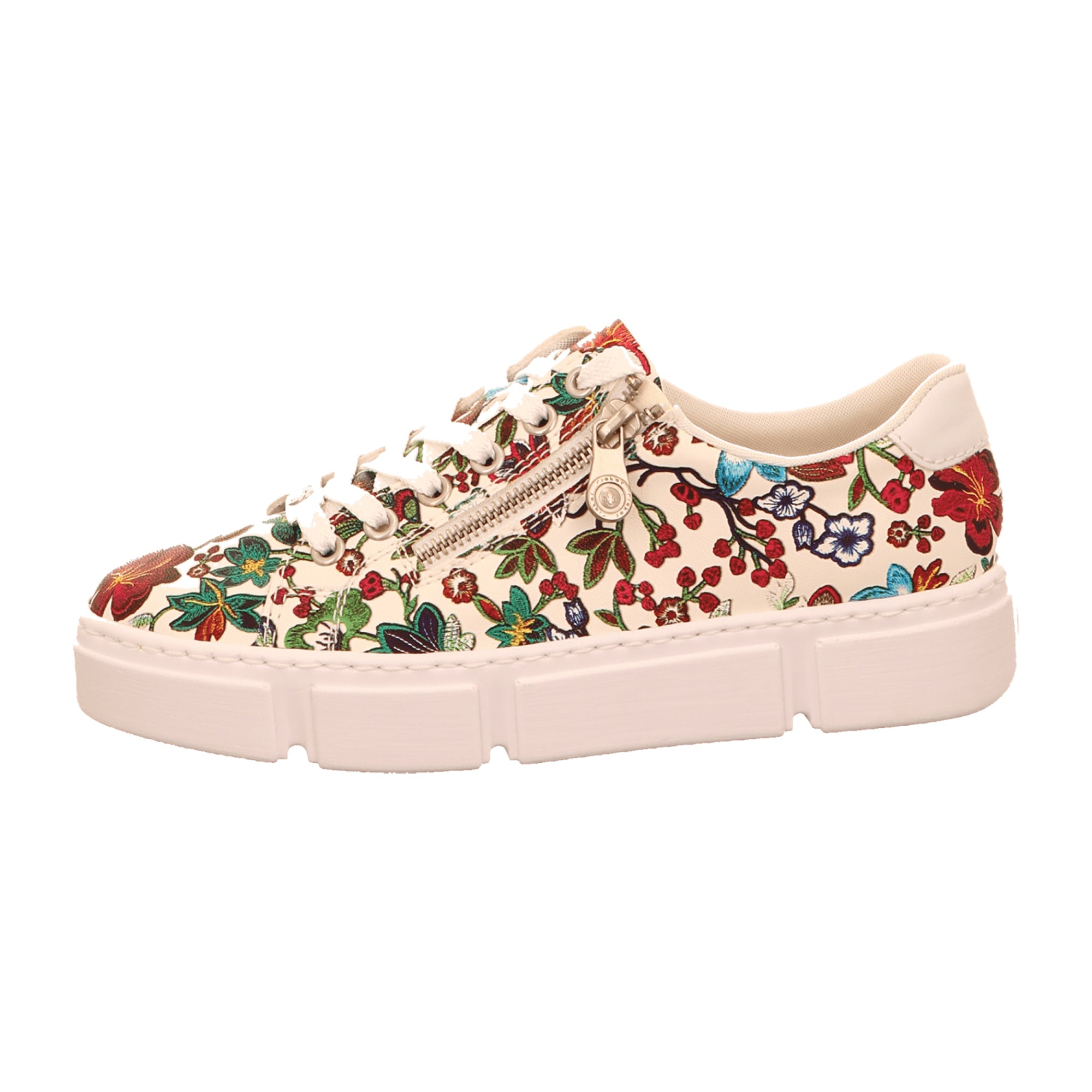 Rieker Women's Colorful Lace-Up Sneakers Comfortable Lightweight Faux Leather Shoes