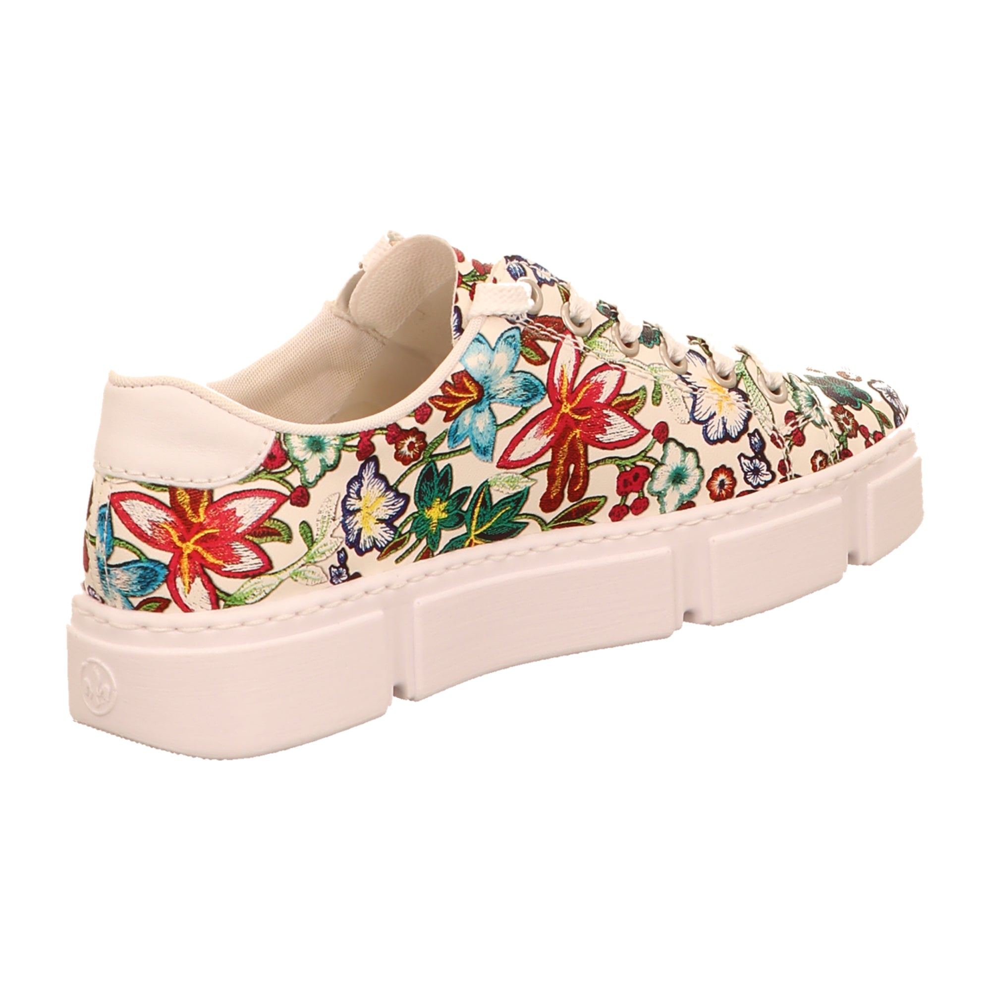 Rieker Women's Colorful Lace-Up Sneakers Comfortable Lightweight Faux Leather Shoes