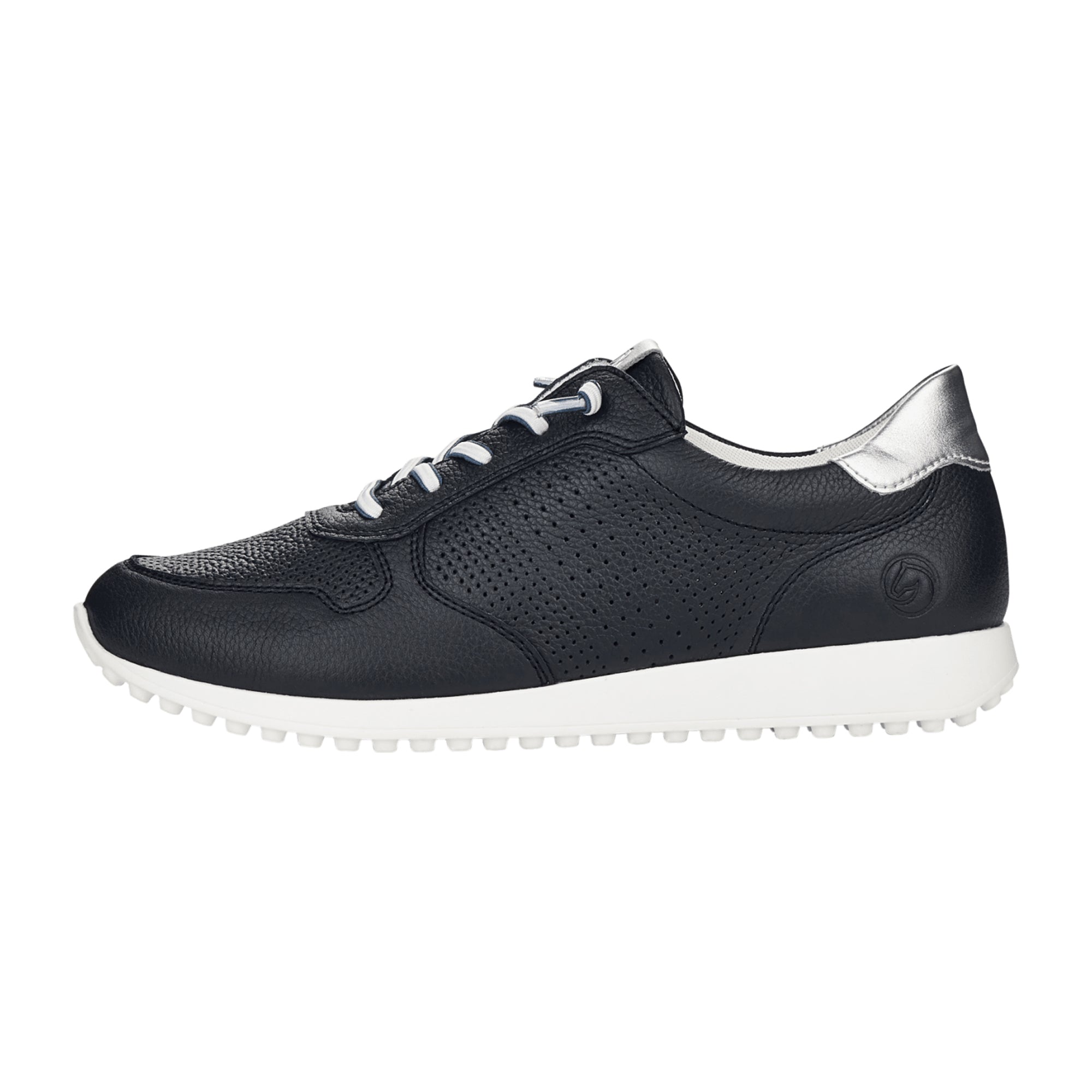 Remonte Women's Blue Leather Slip-On Shoes with Wedge Heel