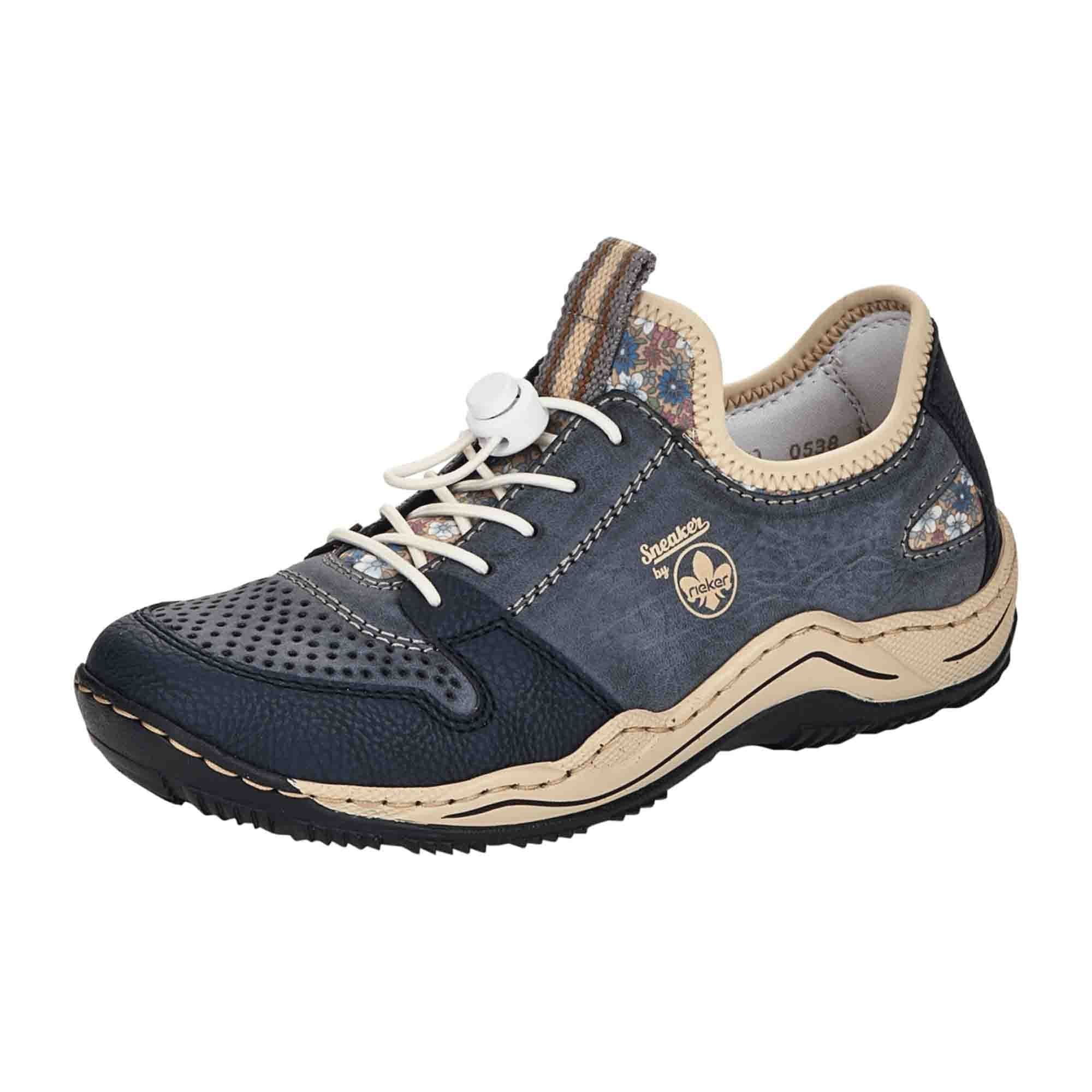 Rieker Women's Blue Casual Slip-On Shoes with Comfort Sole and Easy Fit