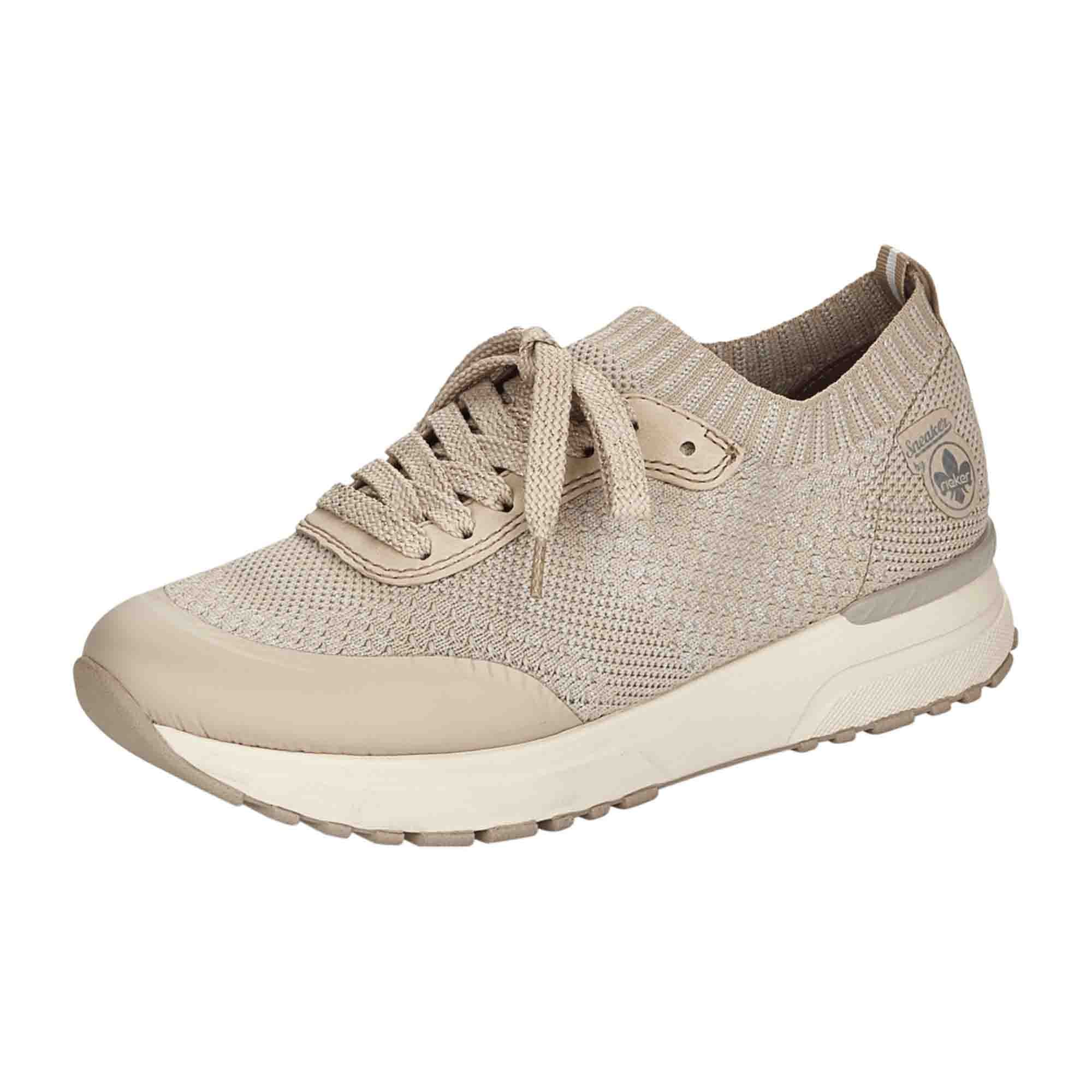 Rieker FSK Women's Slip-On Beige Casual Shoes Comfortable Everyday Footwear