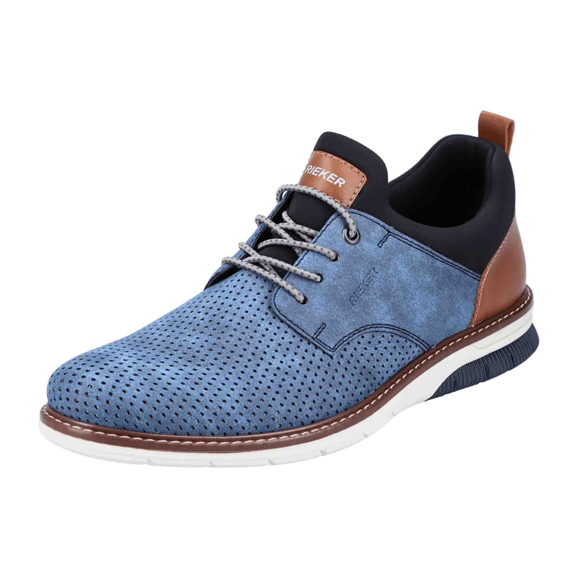Rieker 14450-14 Classic Blue Lace-Up Shoes Comfortable Fit with Soft Sole