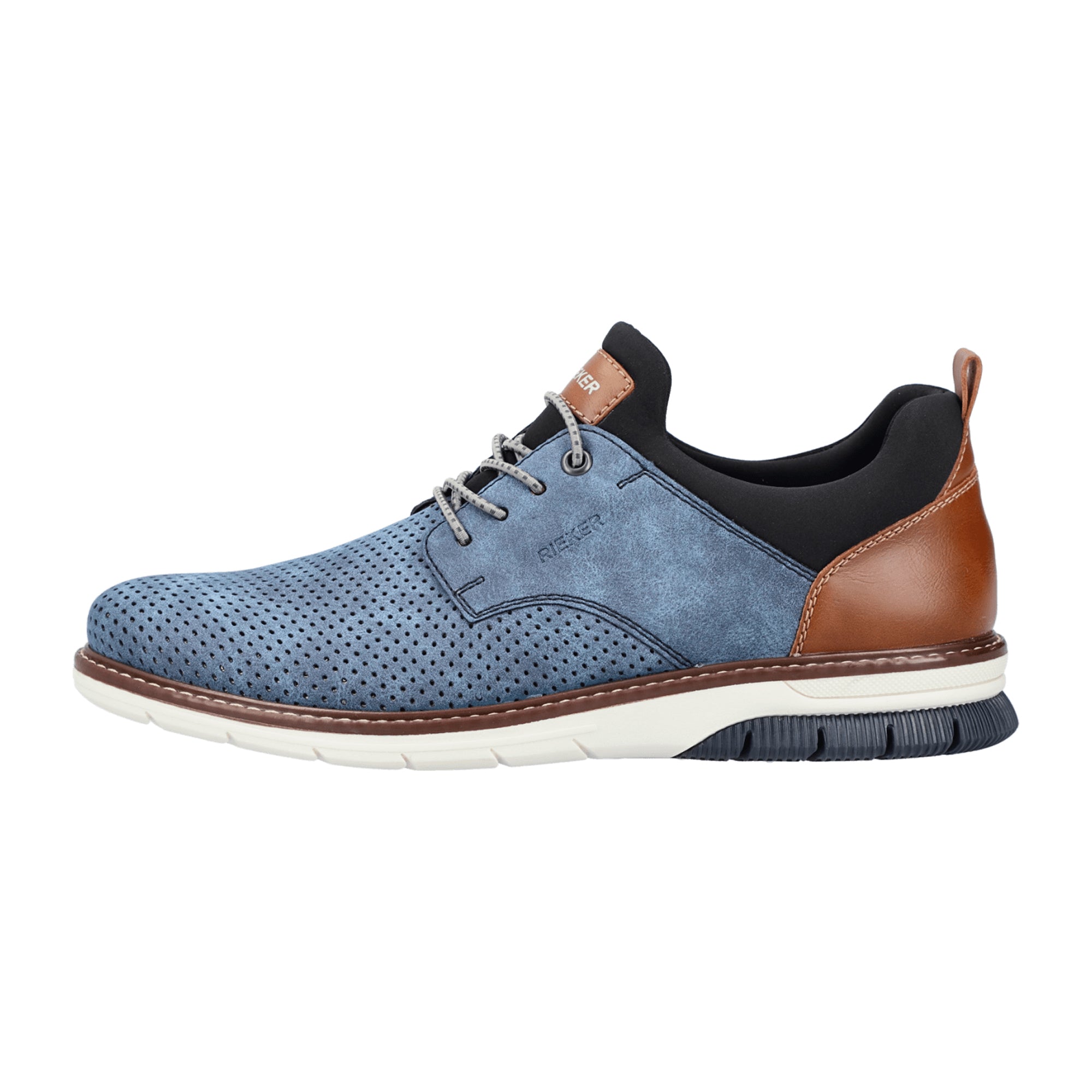Rieker 14450-14 Classic Blue Lace-Up Shoes Comfortable Fit with Soft Sole