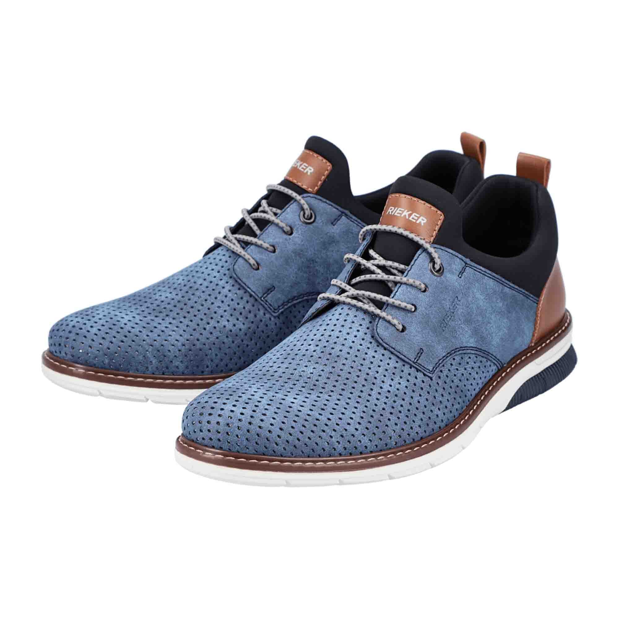 Rieker 14450-14 Classic Blue Lace-Up Shoes Comfortable Fit with Soft Sole