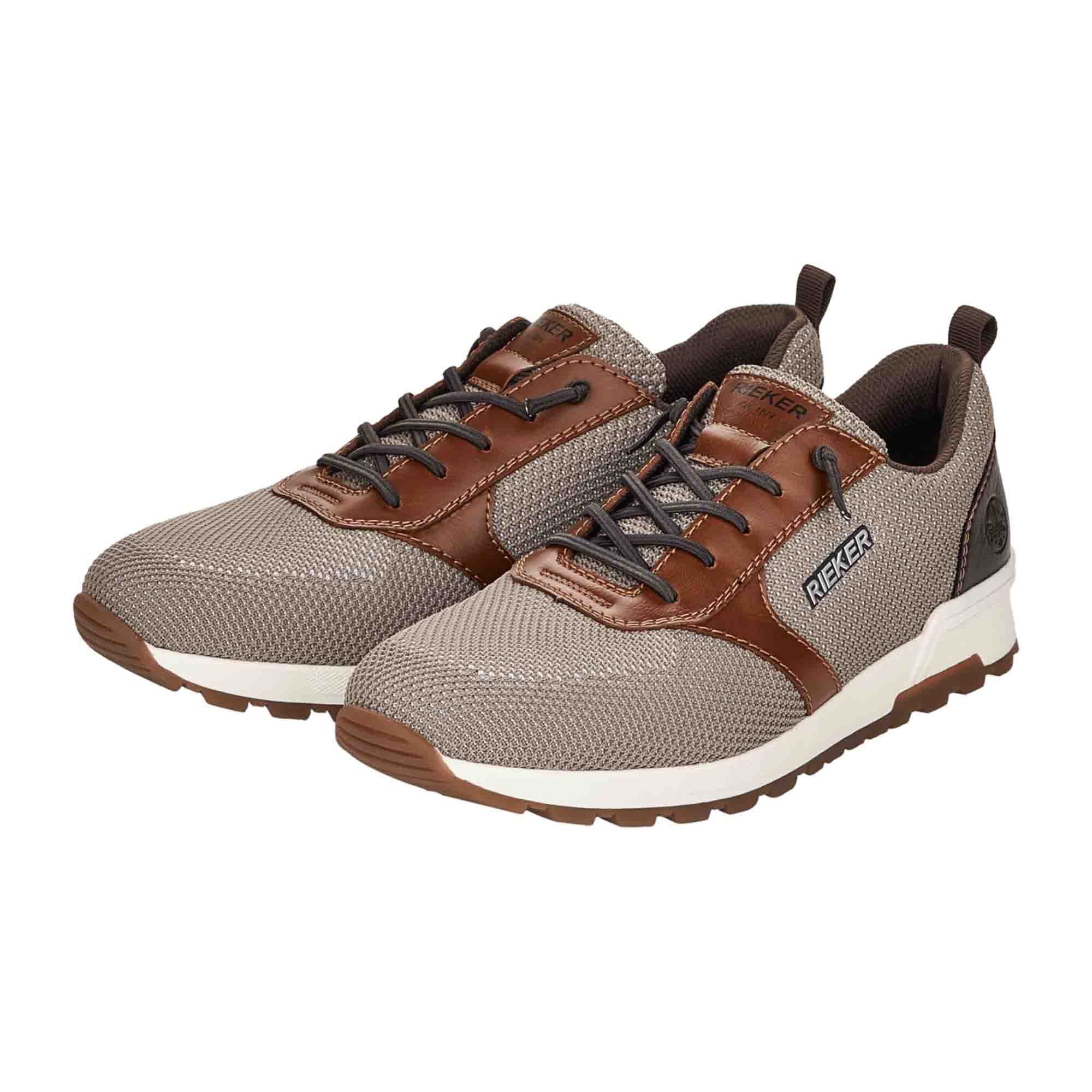 Rieker FSK Men's Beige Lace-Up Shoes - Comfortable and Stylish Casual Footwear - Bartel-Shop
