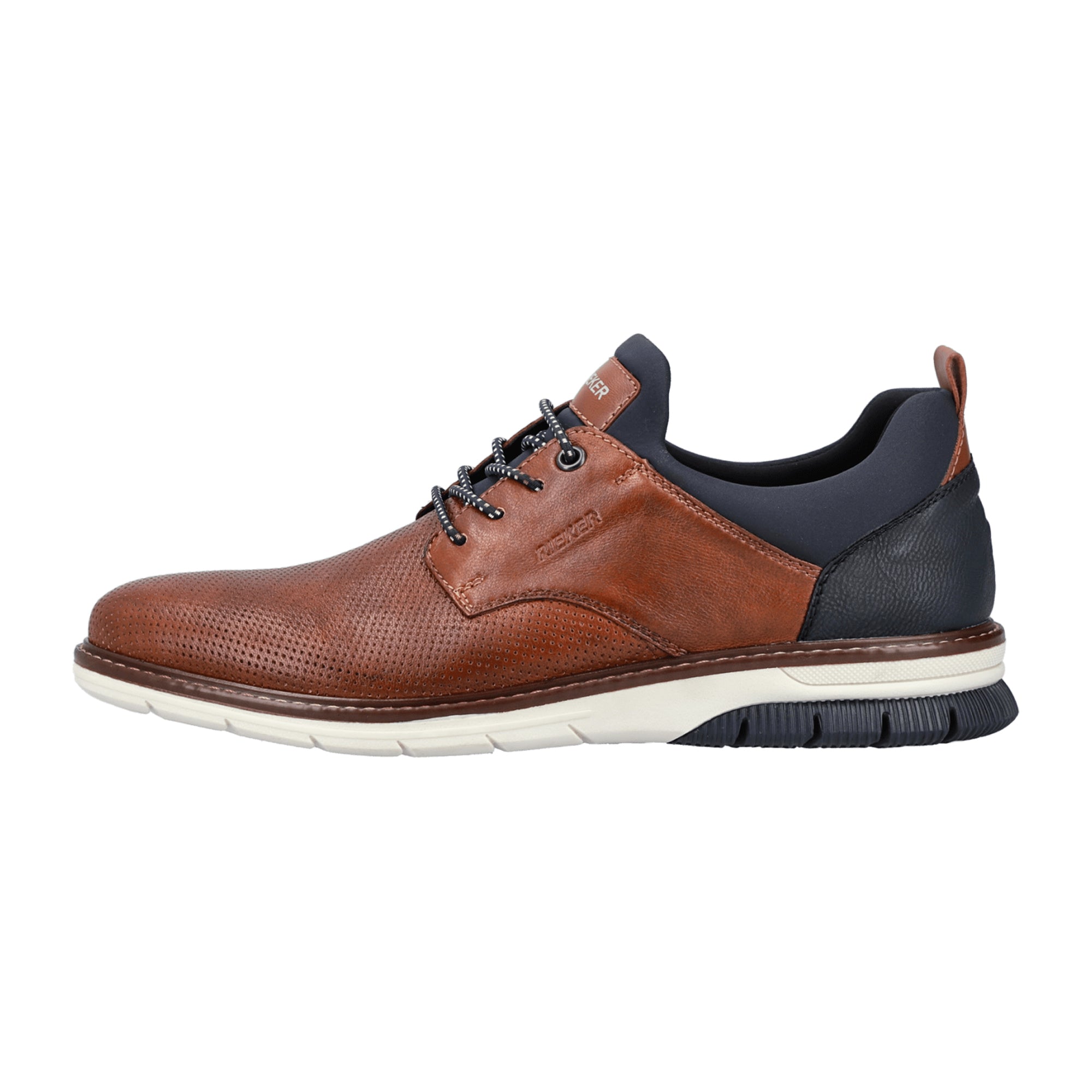 Rieker Brown Leather Slip-On Shoes with Sporty Sole and Comfortable Fit