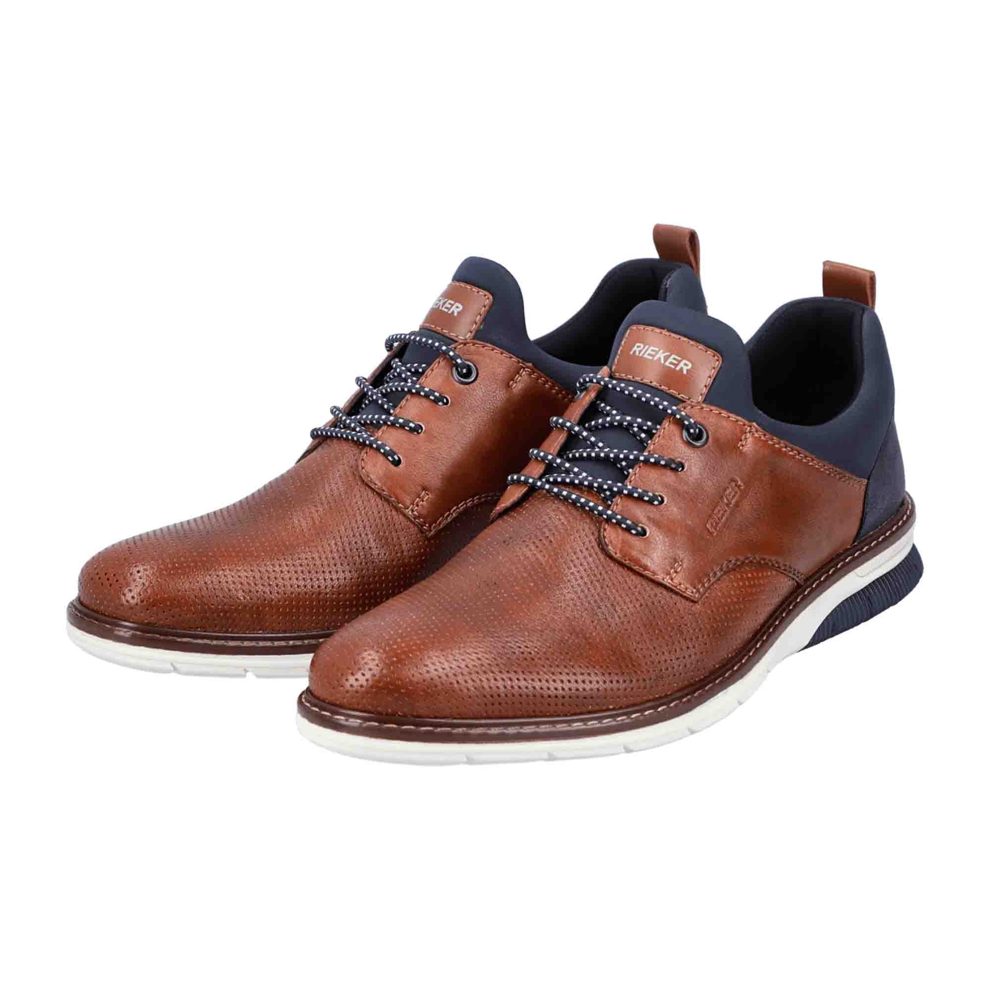 Rieker Brown Leather Slip-On Shoes with Sporty Sole and Comfortable Fit