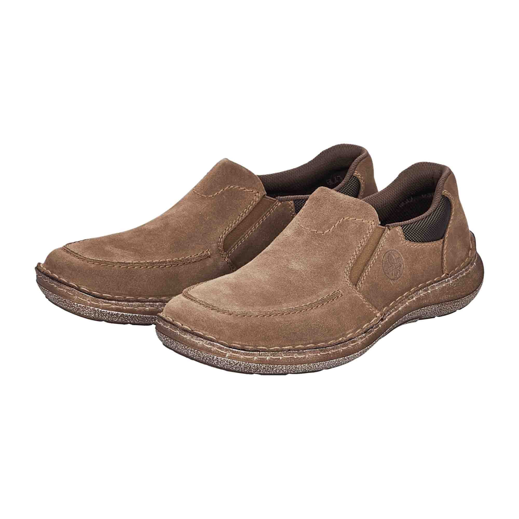 Rieker Brown Slip-On Shoes for Men Comfortable Synthetic Upper Textile Lining - Bartel-Shop