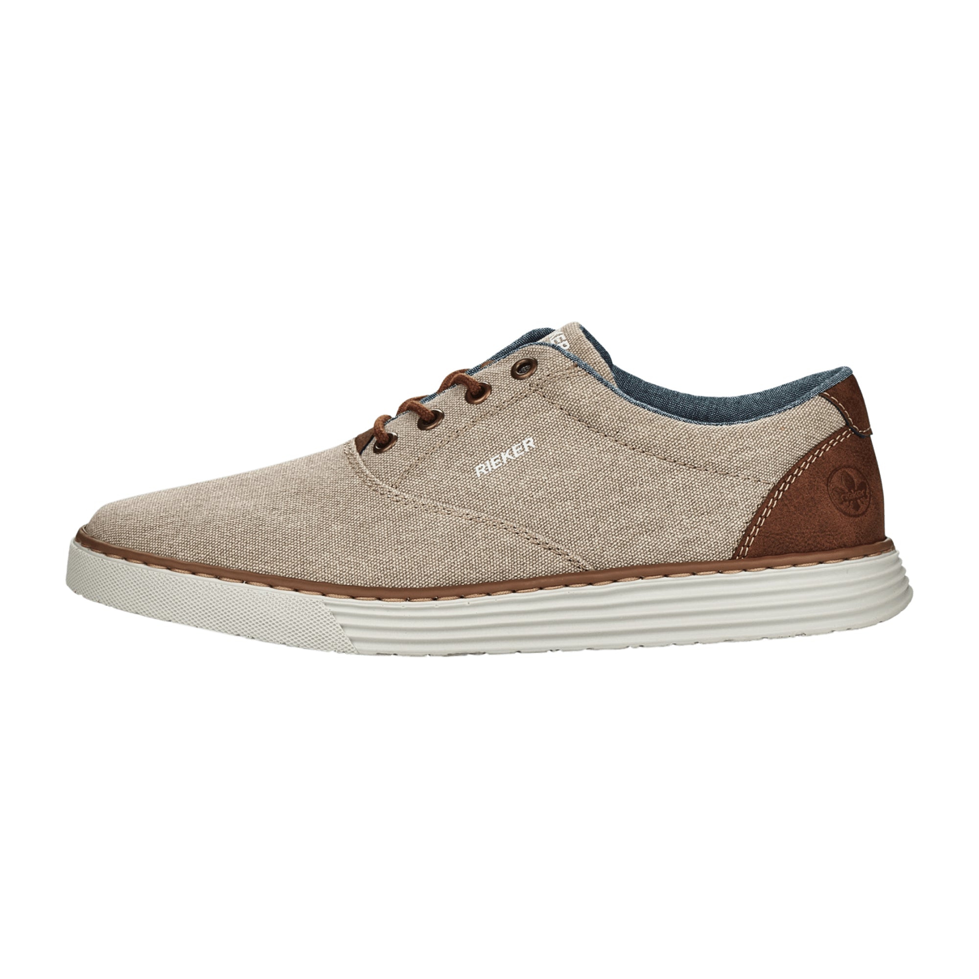Rieker Men's Beige Lace-Up Shoes Comfortable Casual Sneakers Absorbent Soles