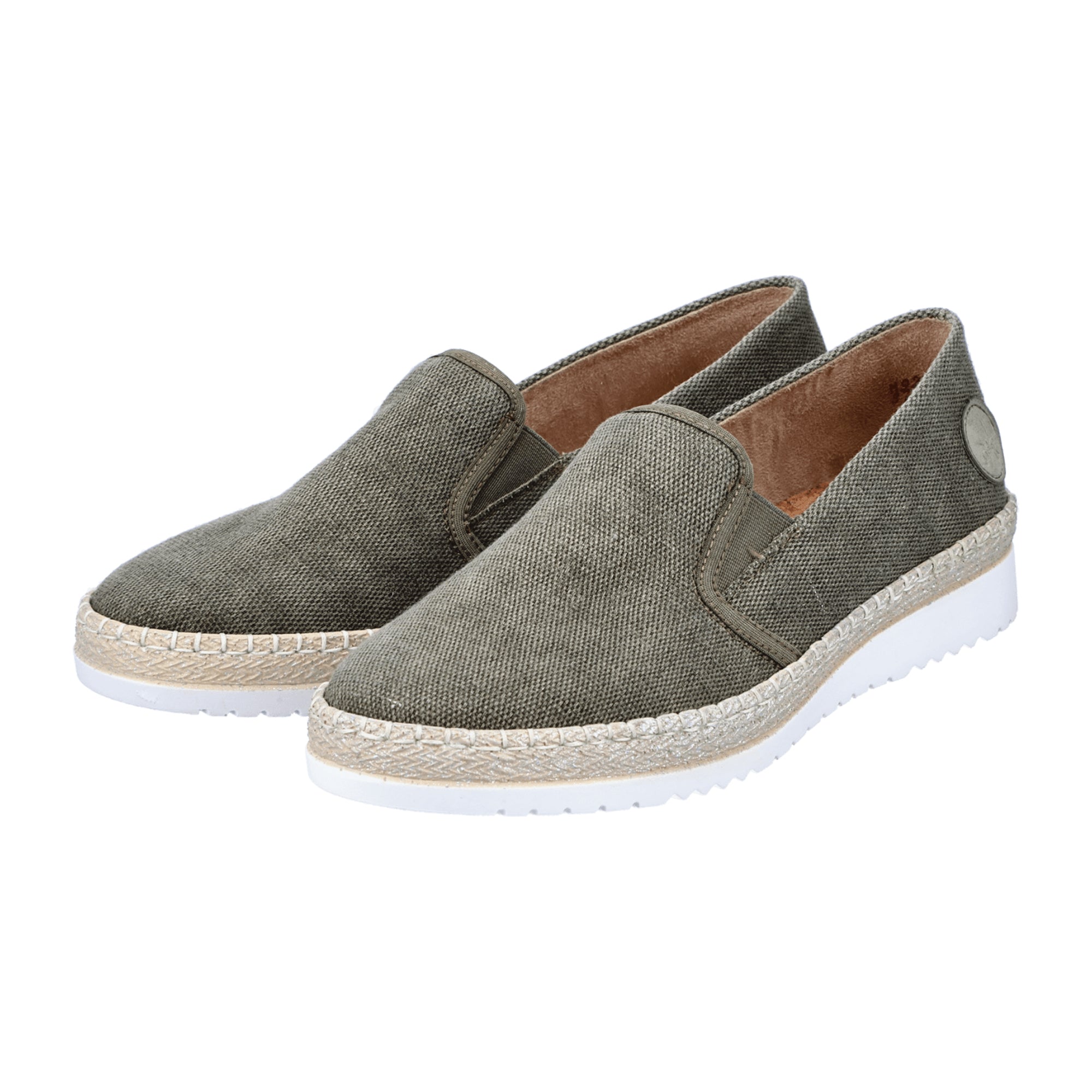 Rieker M926054 M92 Olive Women's Comfortable Ballerinas with Elastic Fit