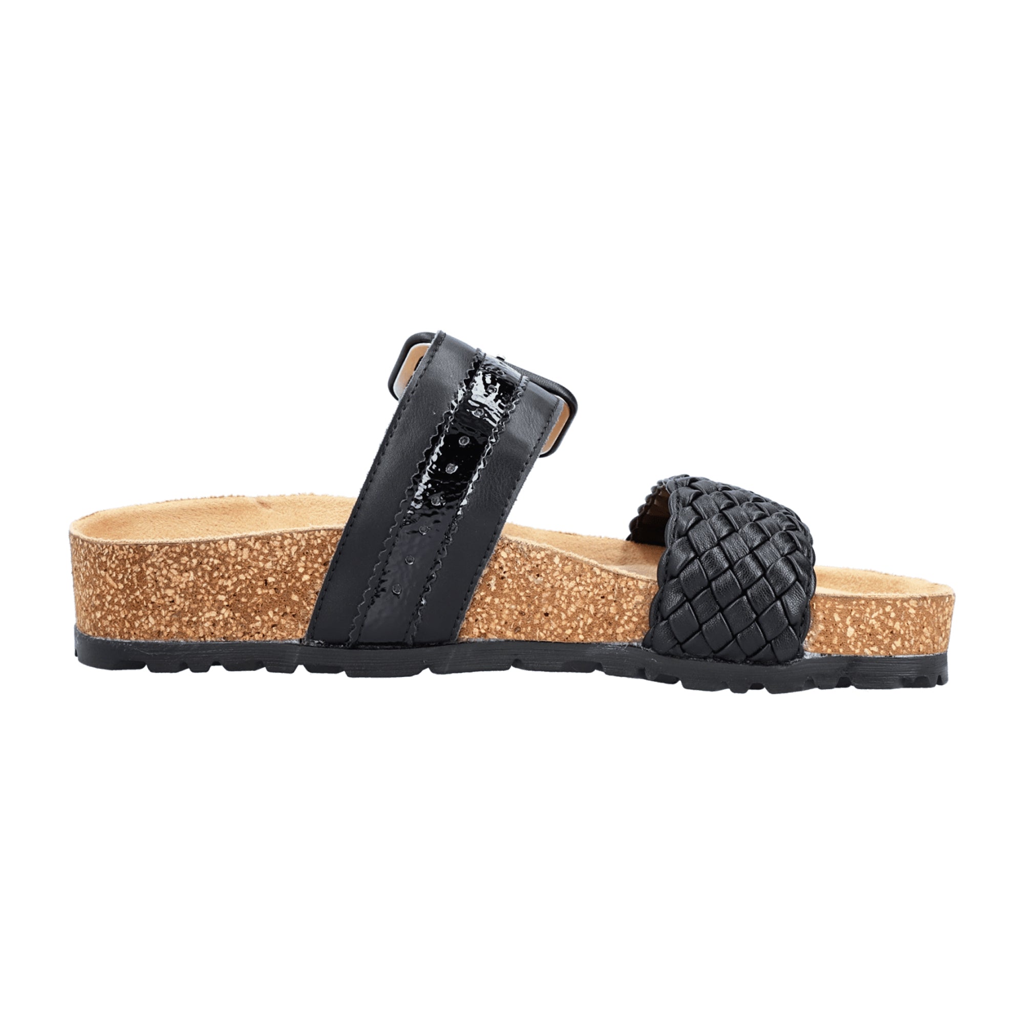 Rieker FSK Black Women's Sandals with Open Toe and Velcro Fastening