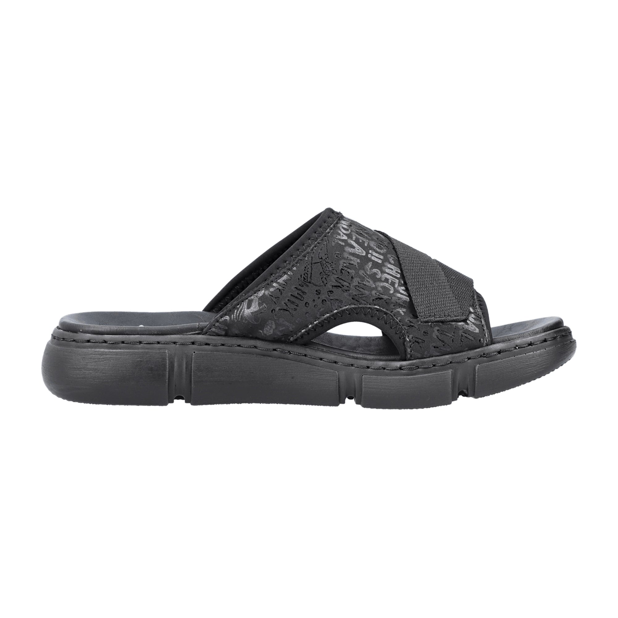 Rieker Damen Sandalen 68990-01 Schwarz Bequeme Freizeitschuhe für Damen