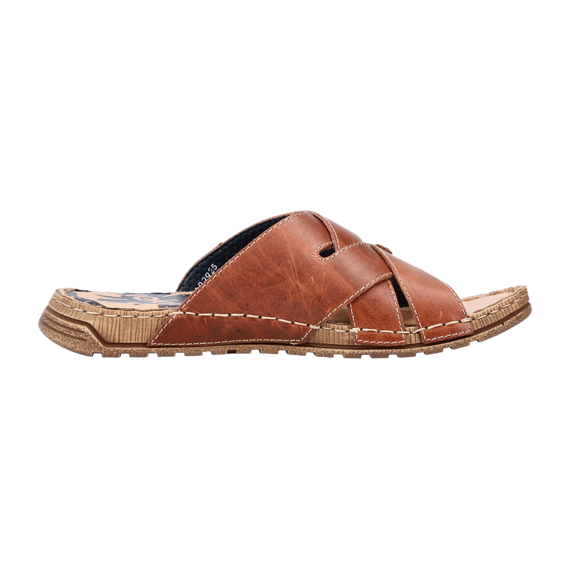 Rieker FSK Men's Brown Leather Sandals Slip-On Comfortable Shock Absorbing Sole