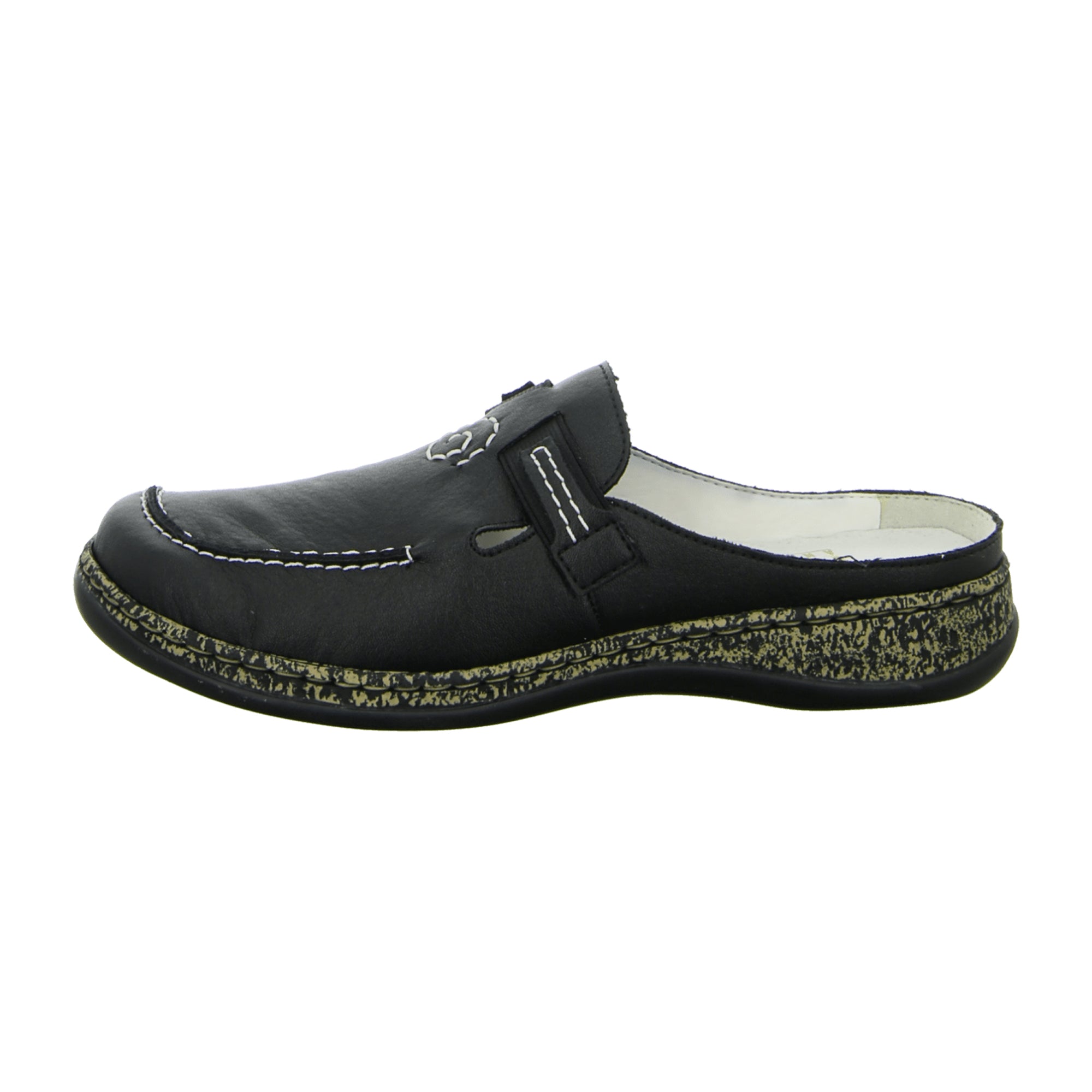 Rieker Women's Black Slip-On Clogs 4639300 Comfortable Synthetic Shoes
