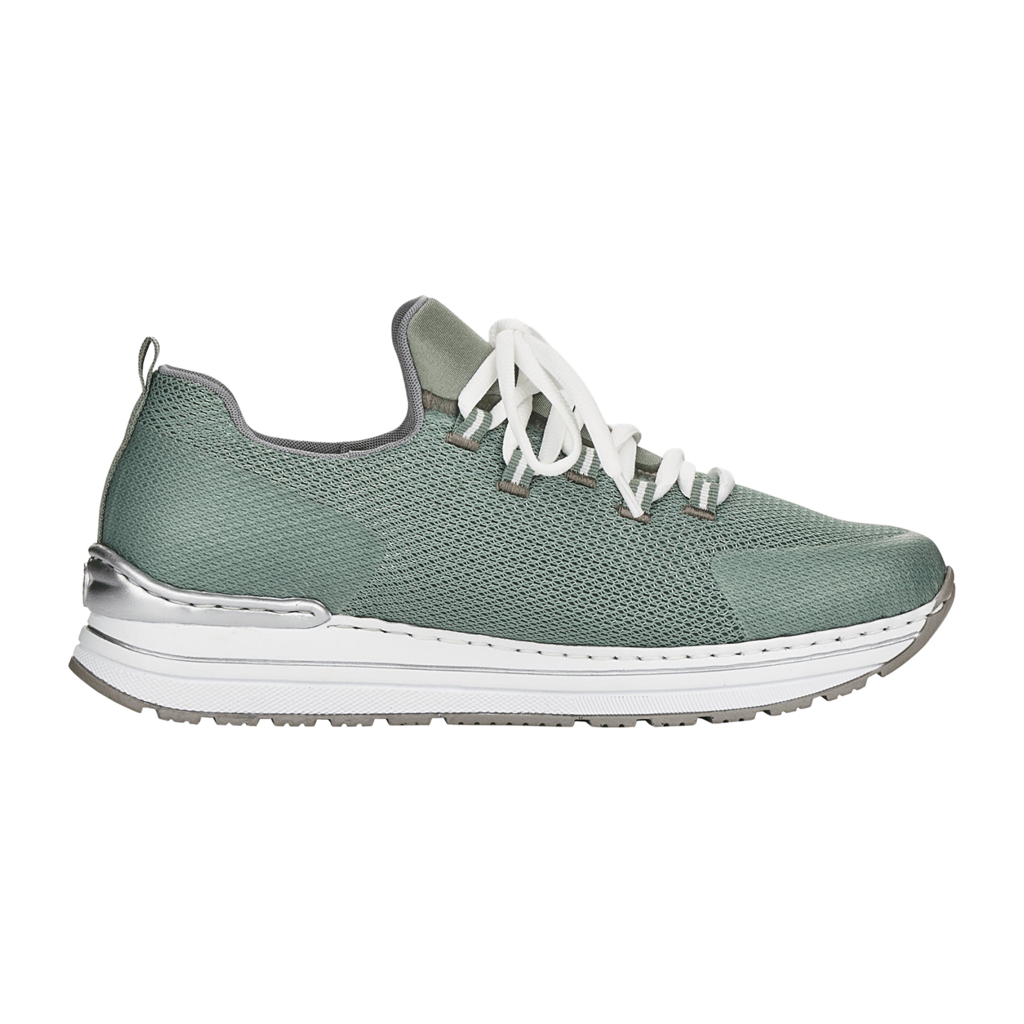 Rieker Women's Green Athletic Lace-Up Shoes Mesh Textile Removable Insole