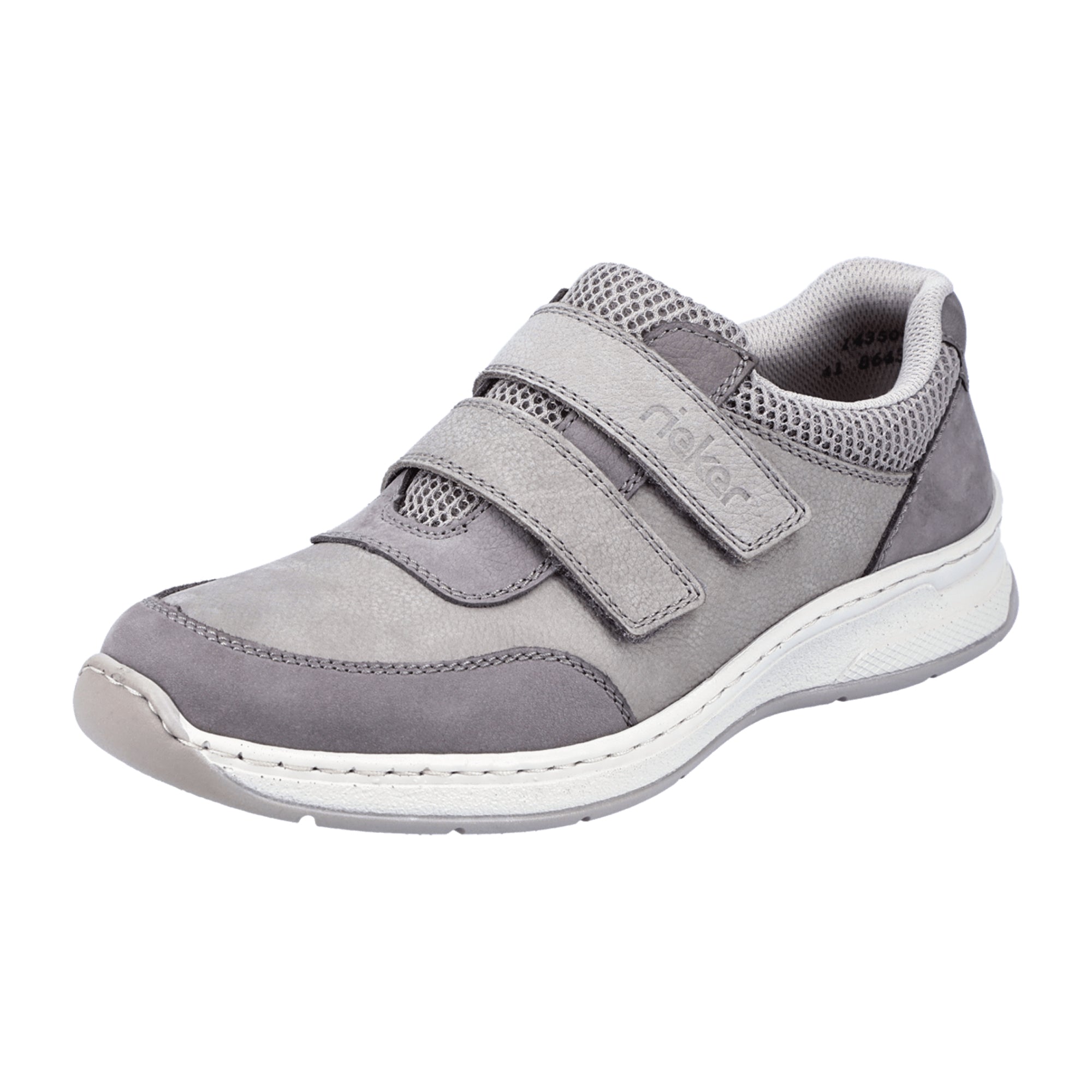 Rieker Men's Gray Casual Shoes with Velcro Closure Comfortable Synthetic Material
