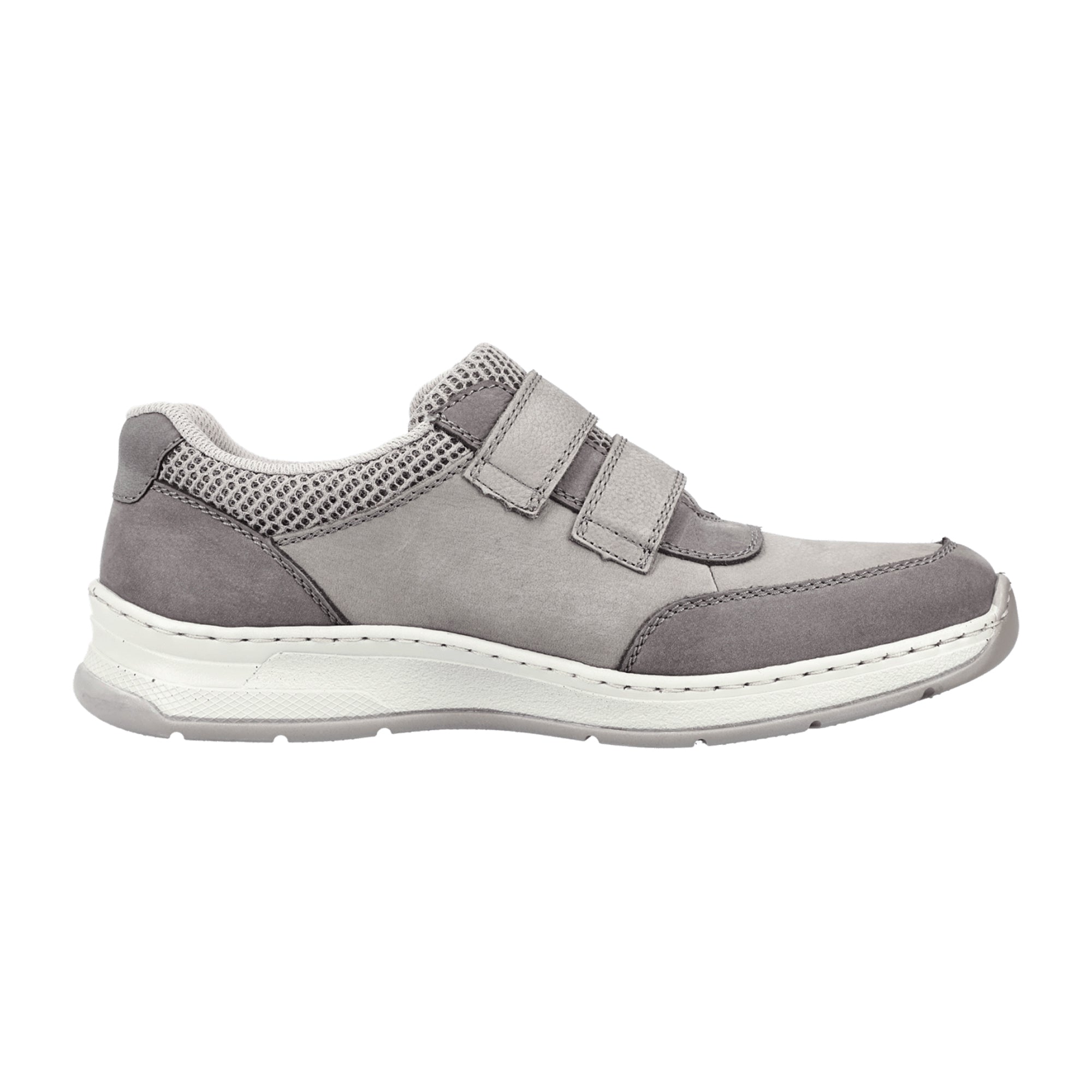 Rieker Men's Gray Casual Shoes with Velcro Closure Comfortable Synthetic Material