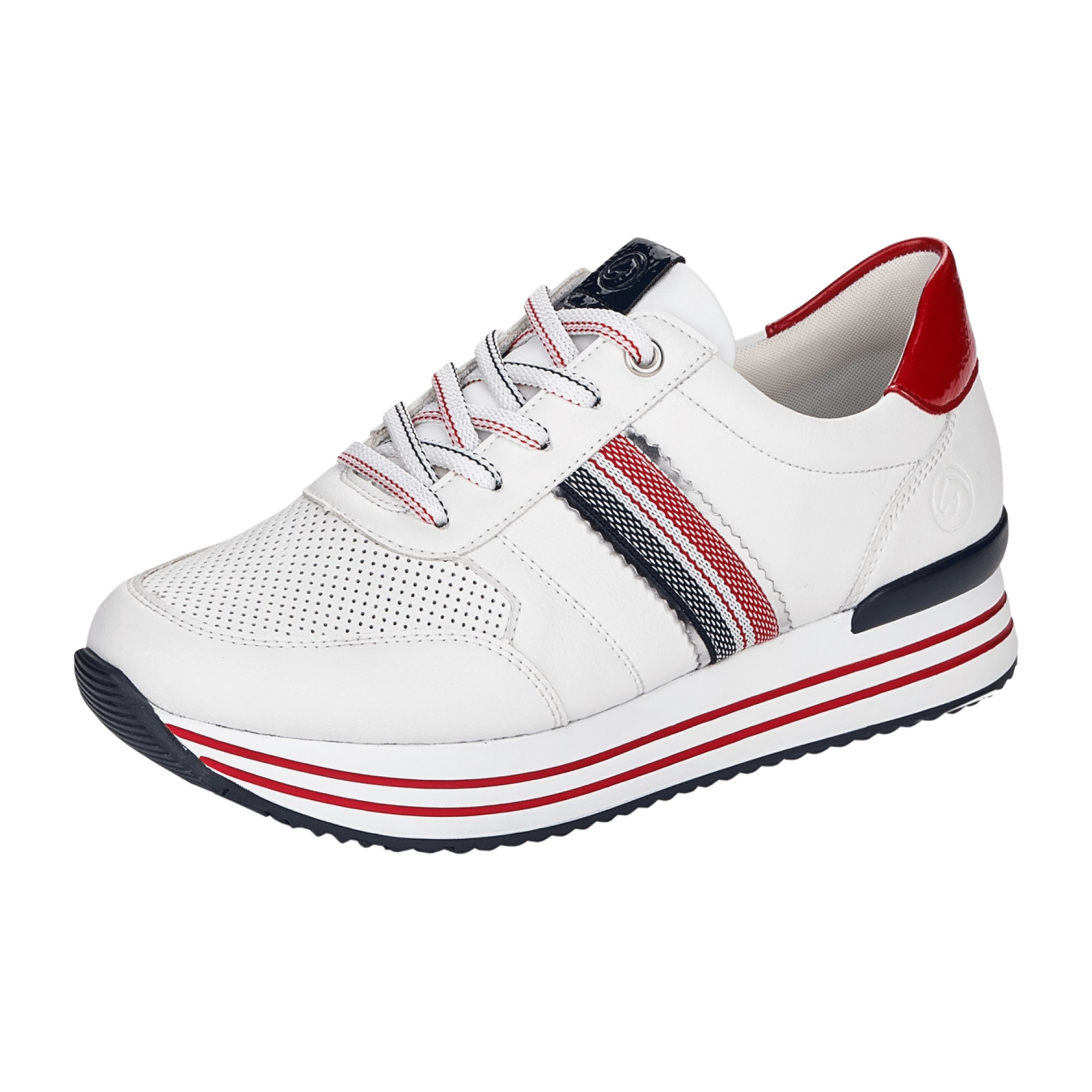 Remonte Women's Comfortable Lace-Up Shoes Extra Wide White Leather